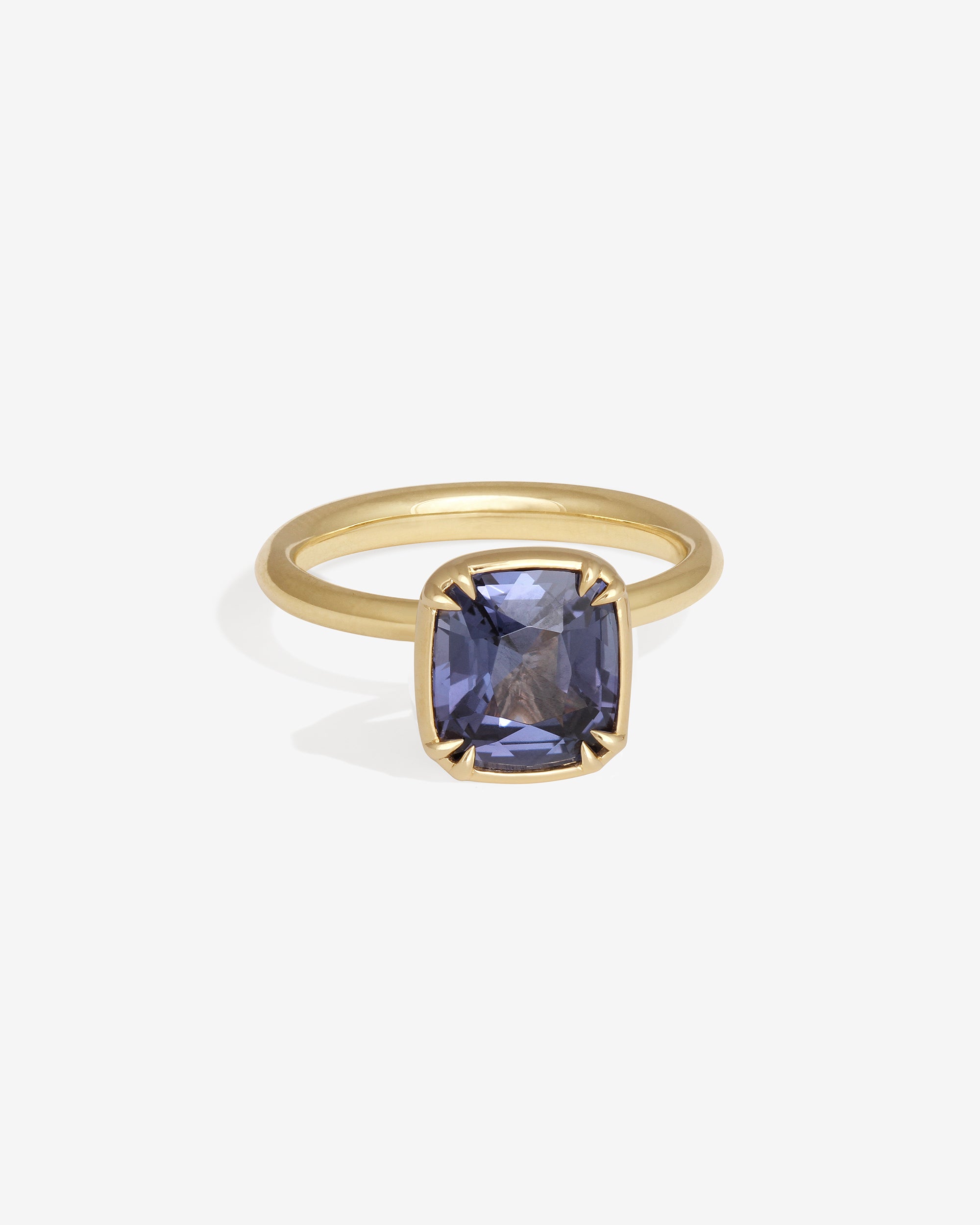 Azalea Cushion Ring 2.27ct Violet Spinel Solid Gold
