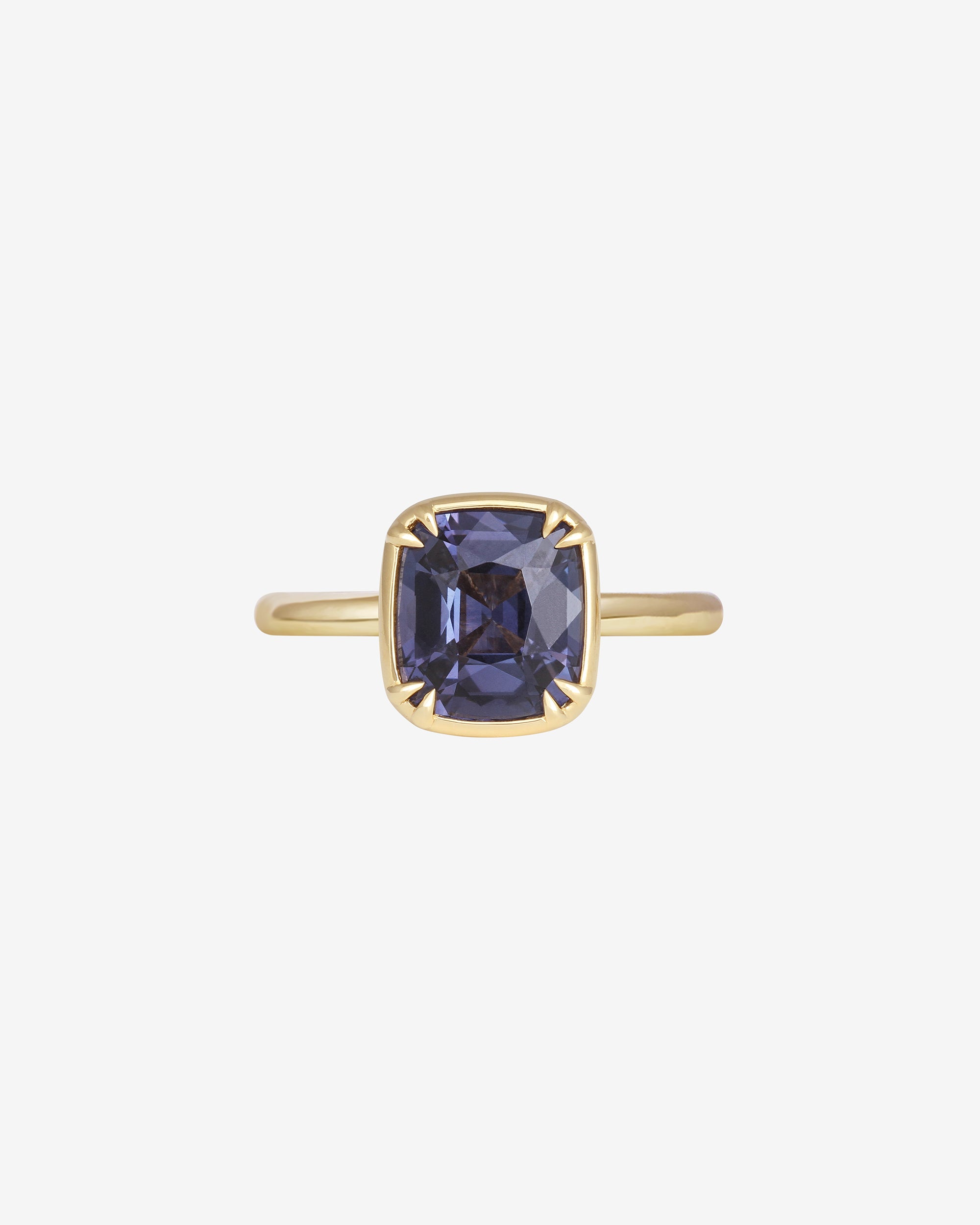 Azalea Cushion Ring 2.27ct Violet Spinel Solid Gold