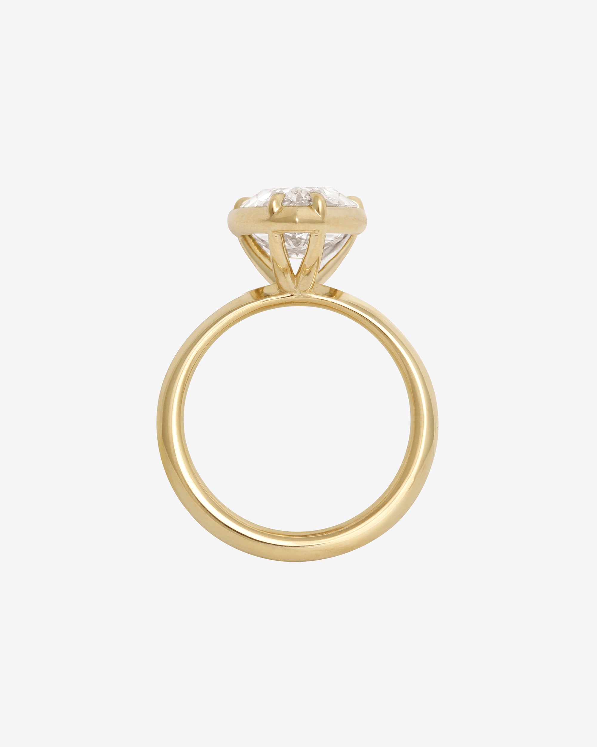 Azalea Ring 3ct Pear Cut White Diamond Solid Gold