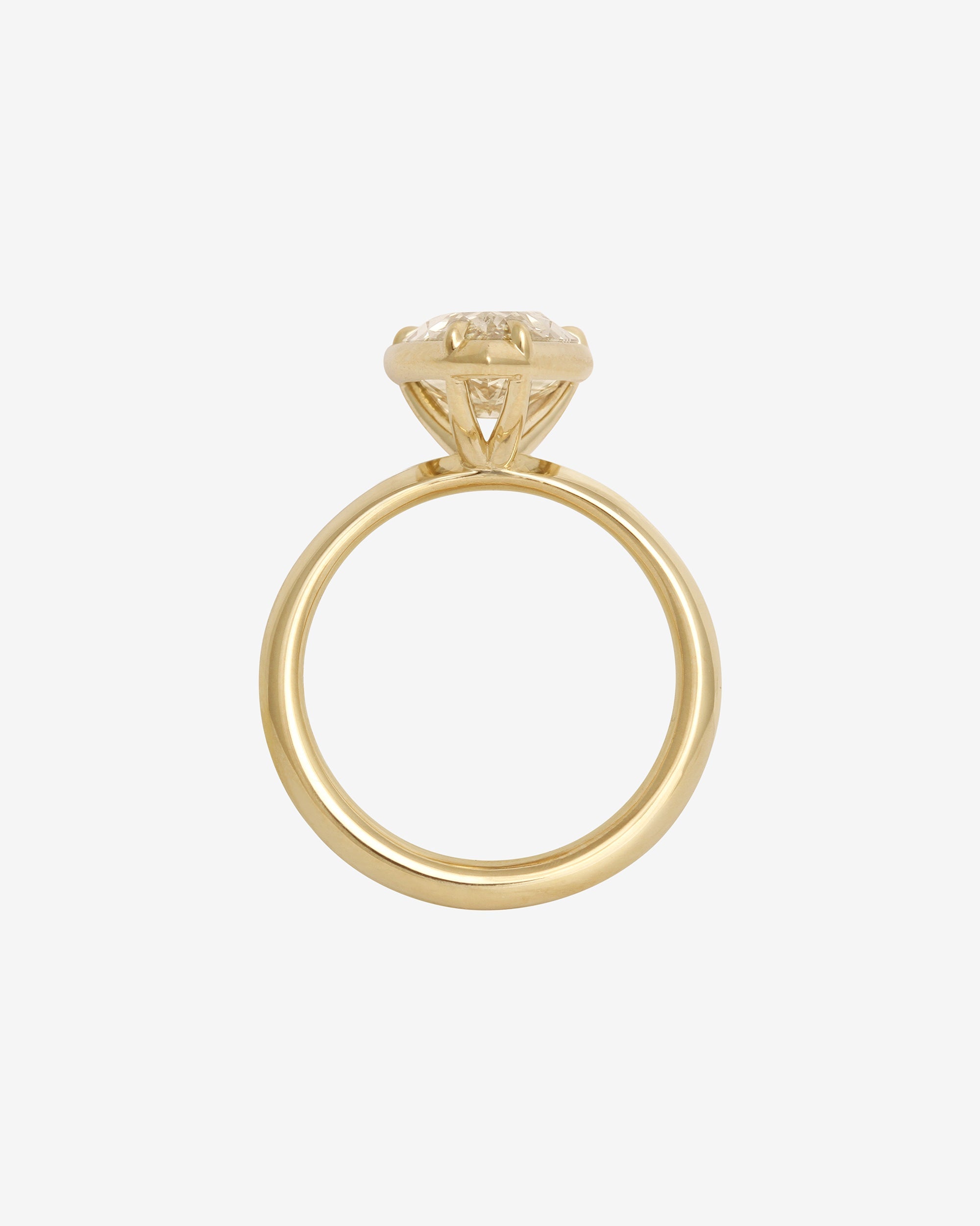 Azalea Ring 3ct Pear Cut Champagne Diamond Solid Gold