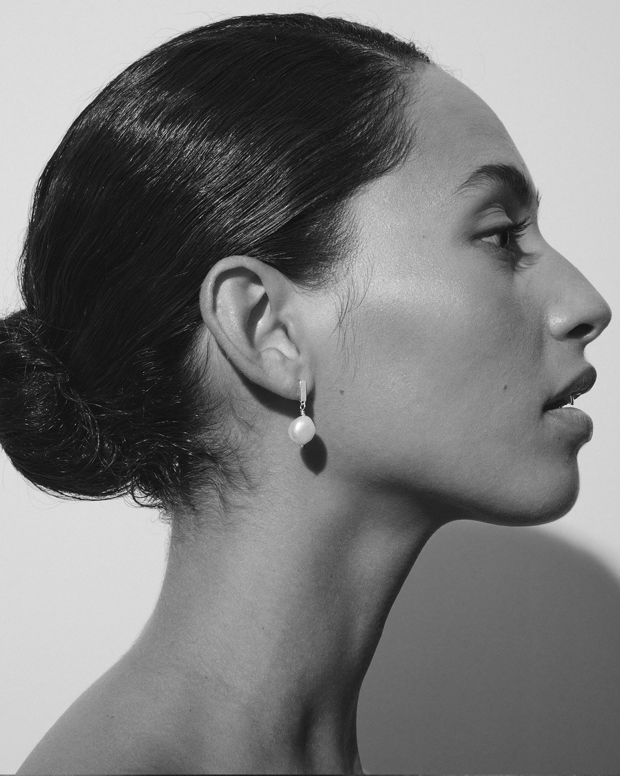 Baroque Earrings Pearl Silver