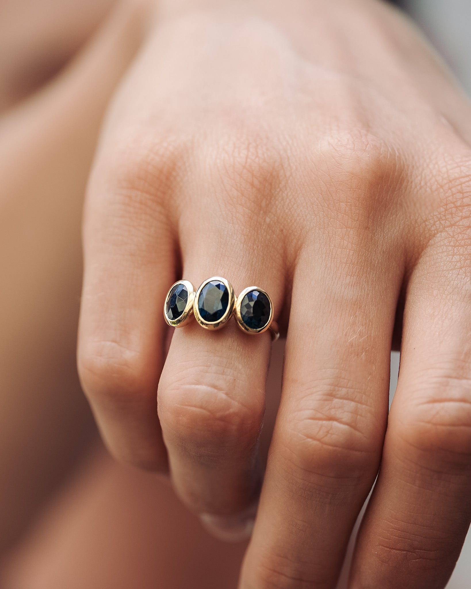 Beloved Trilogy Ring Spinel Solid Gold