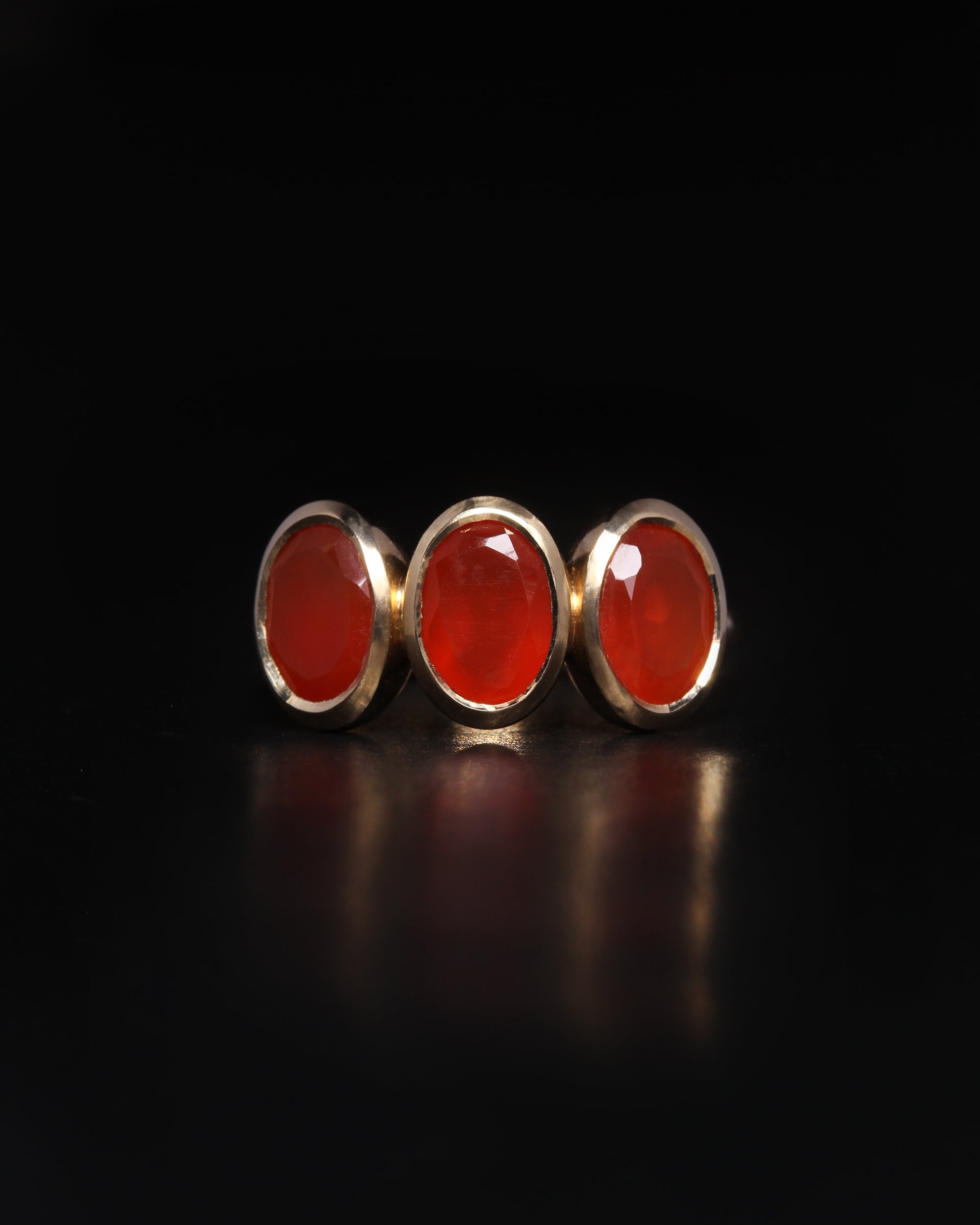 Beloved Trilogy Ring Fire Opal Solid Gold