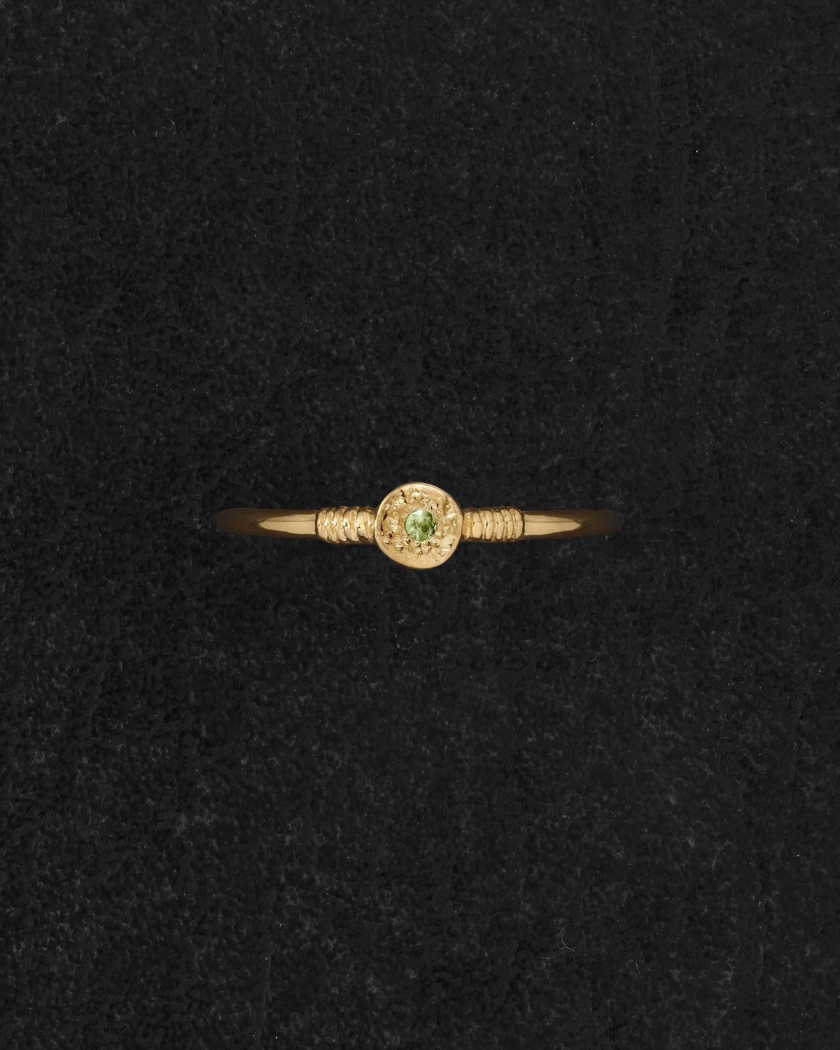 Bia Ring Gold Vermeil on dark leather