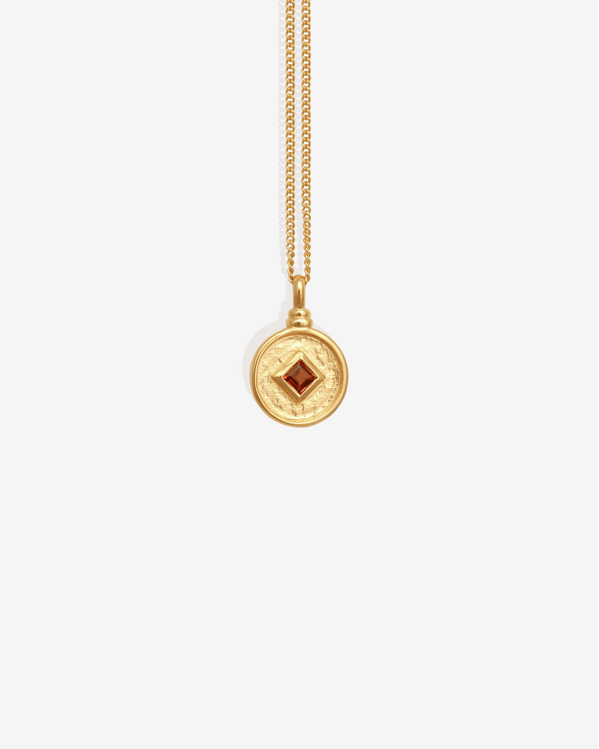 Blaze Coin Necklace Gold Vermeil set with garnet