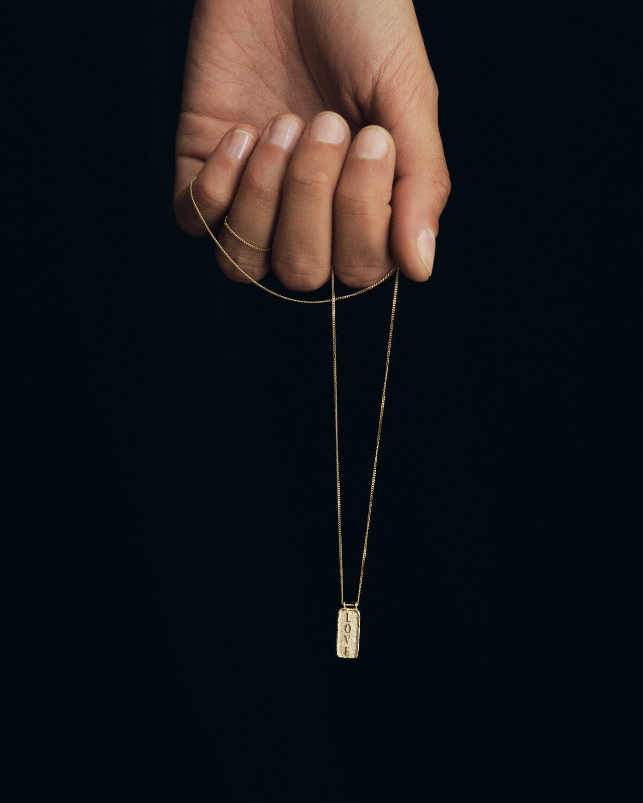 Bespoke Cartouche Initial Necklace Solid Gold