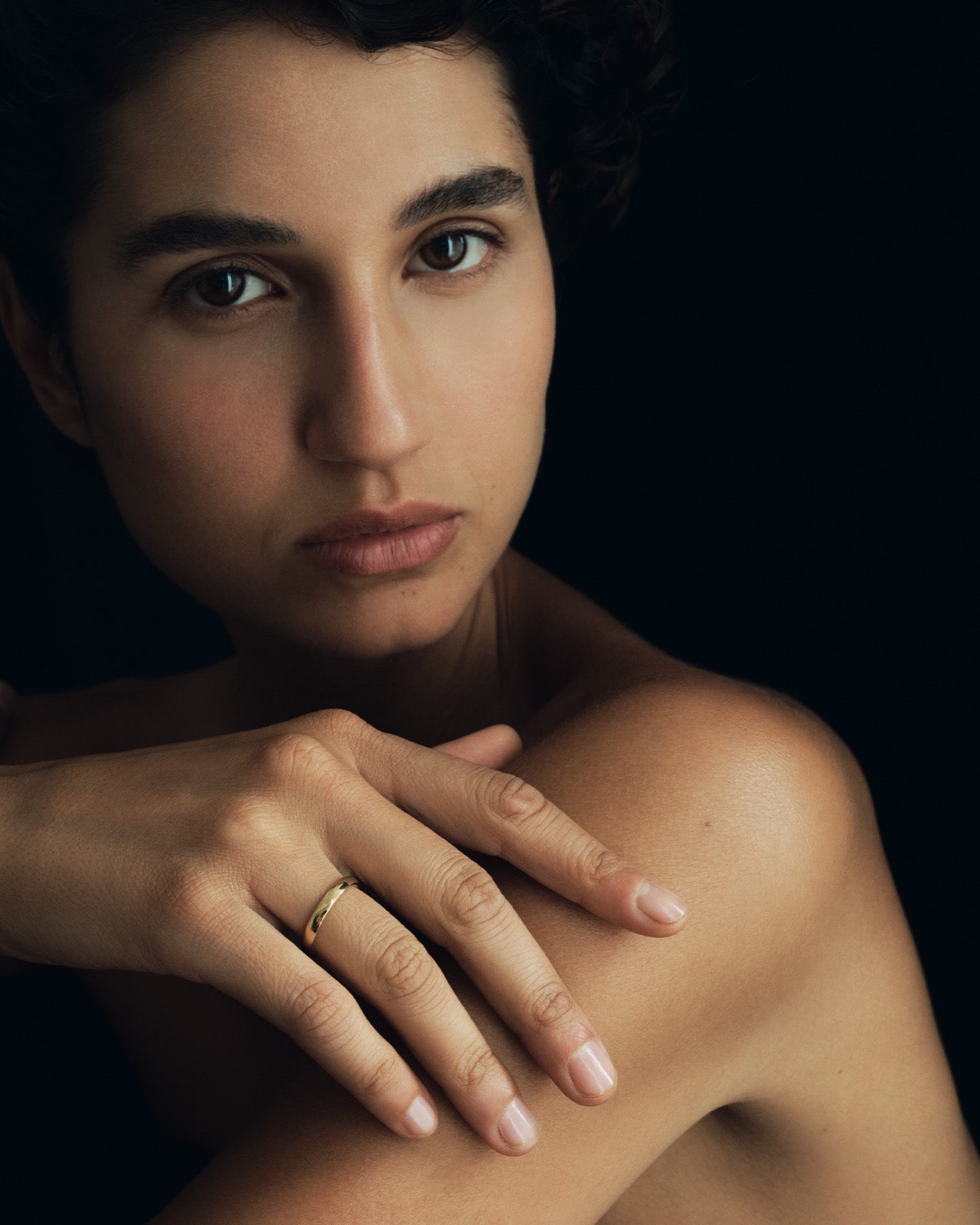 Chevron 3mm Ring Polished Solid Gold