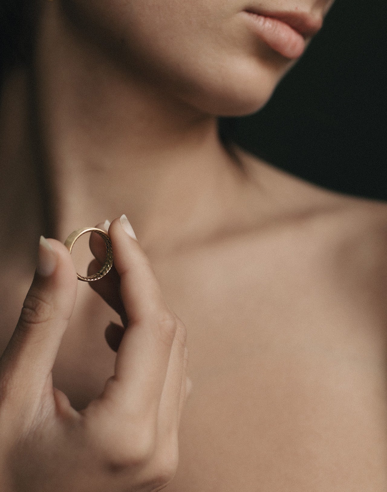 Chevron 6mm Ring Polished Solid Gold