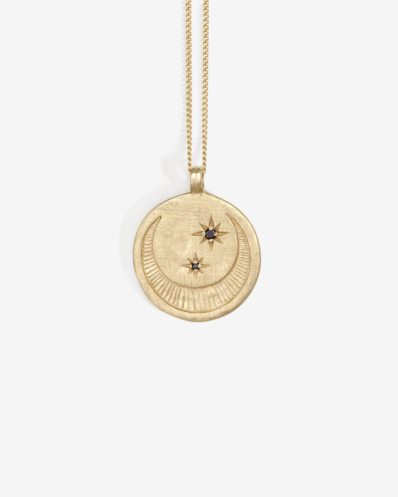 Celeste Necklace Black Diamond Solid Gold