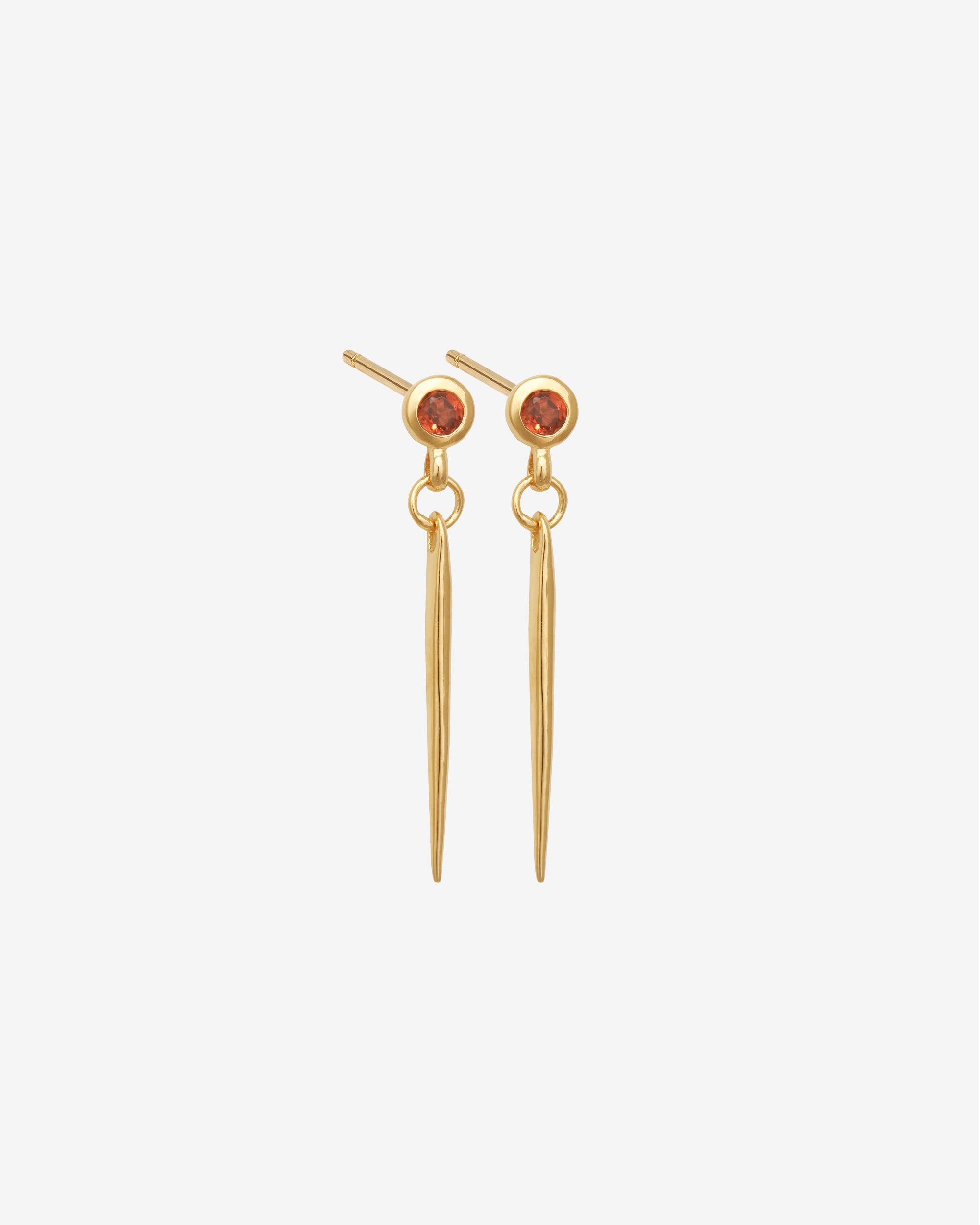 Cinder Earrings Gold Vermeil set with garnet