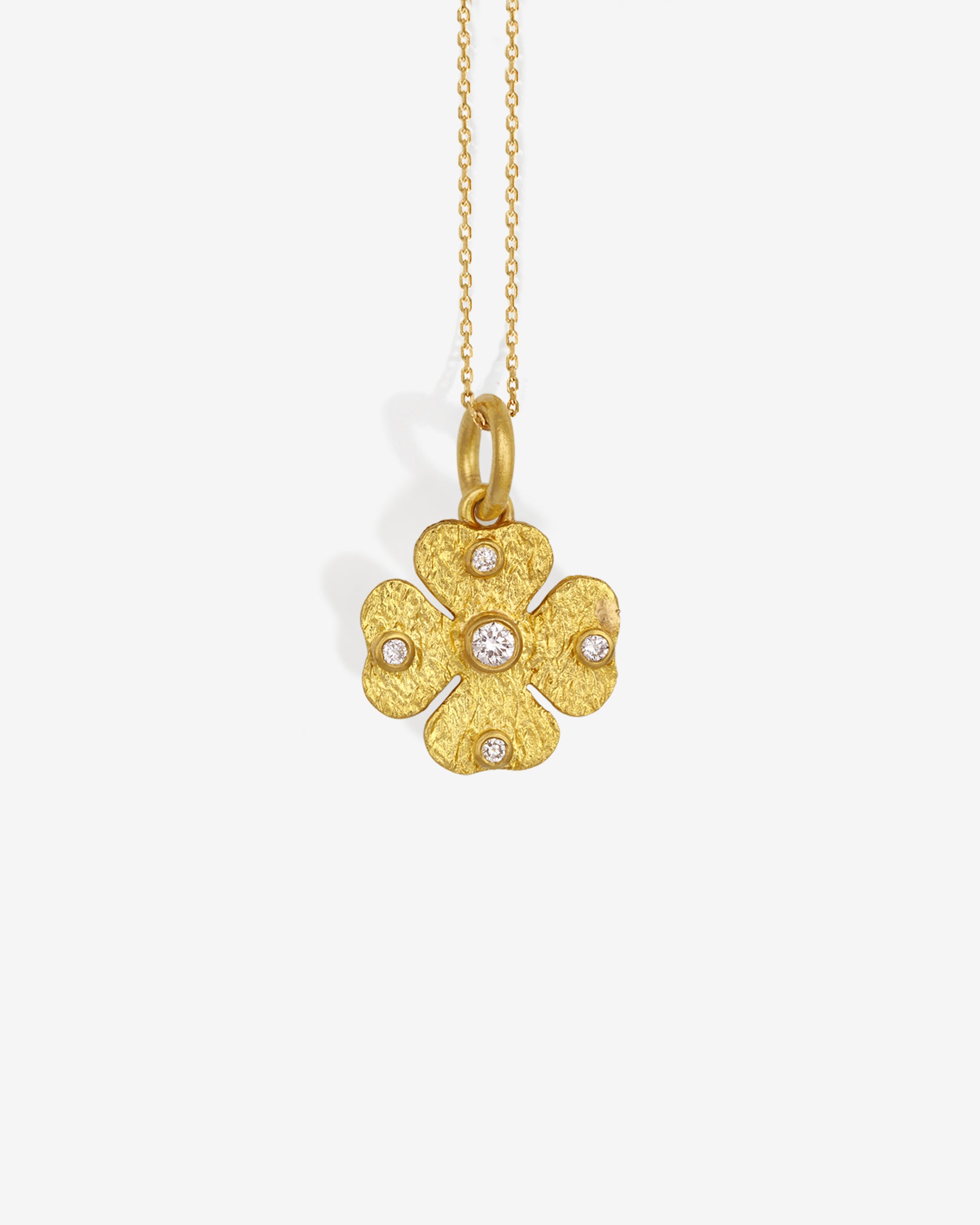 Clover Necklace Diamond Solid Gold