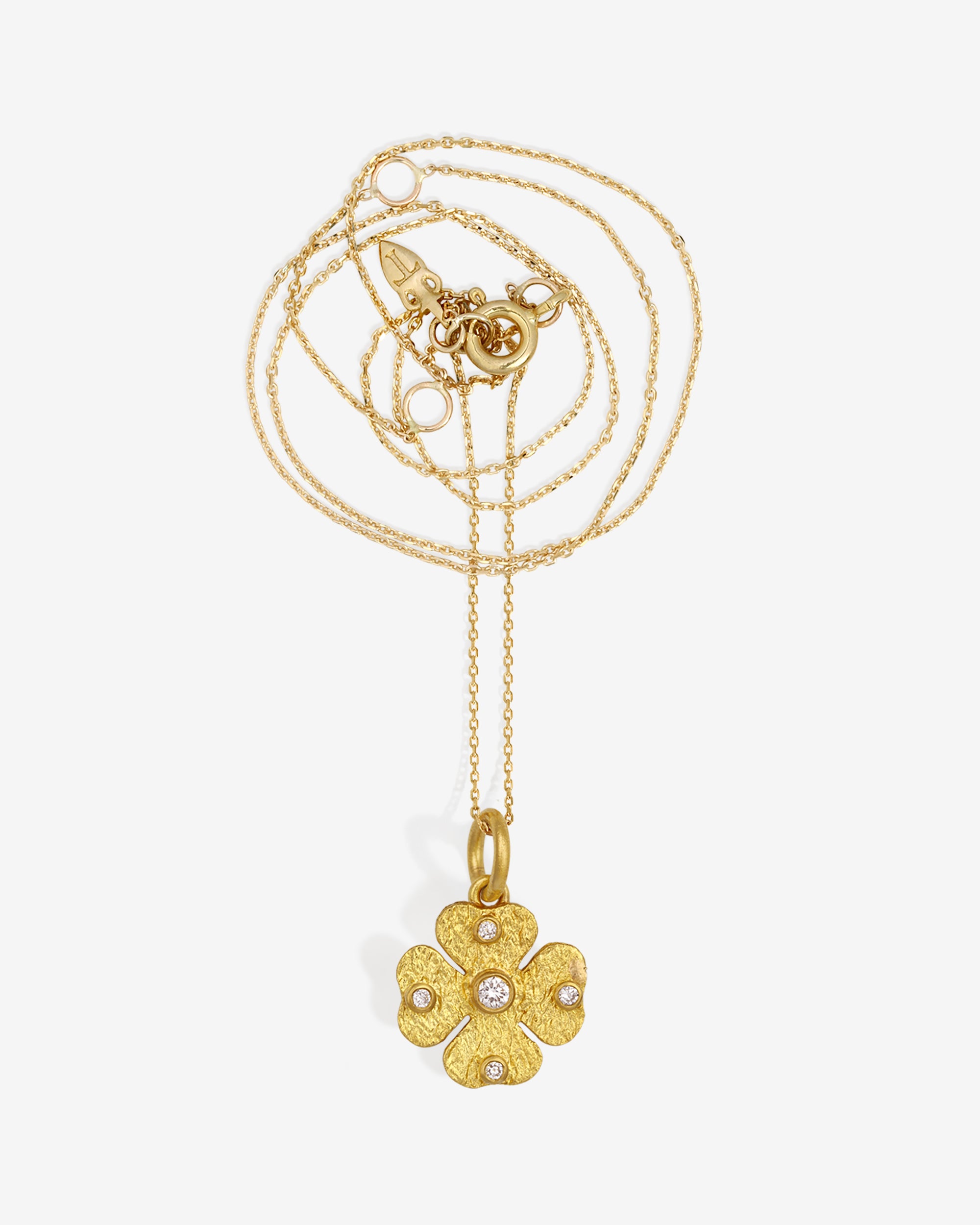 Clover Necklace Diamond Solid Gold