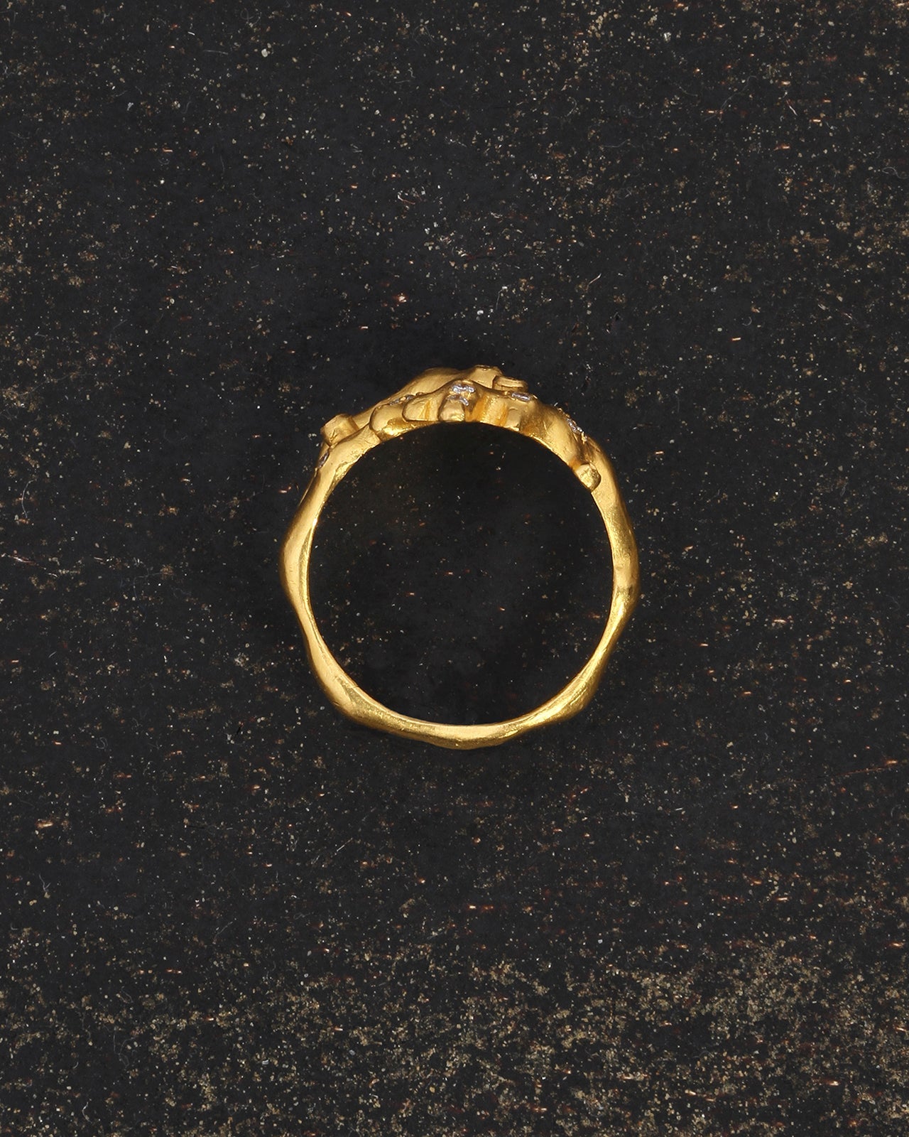 Coral Ring Diamond Solid Gold