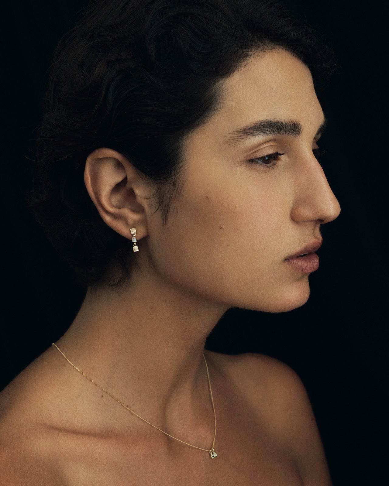 Dell Earrings Black Diamond Solid Gold