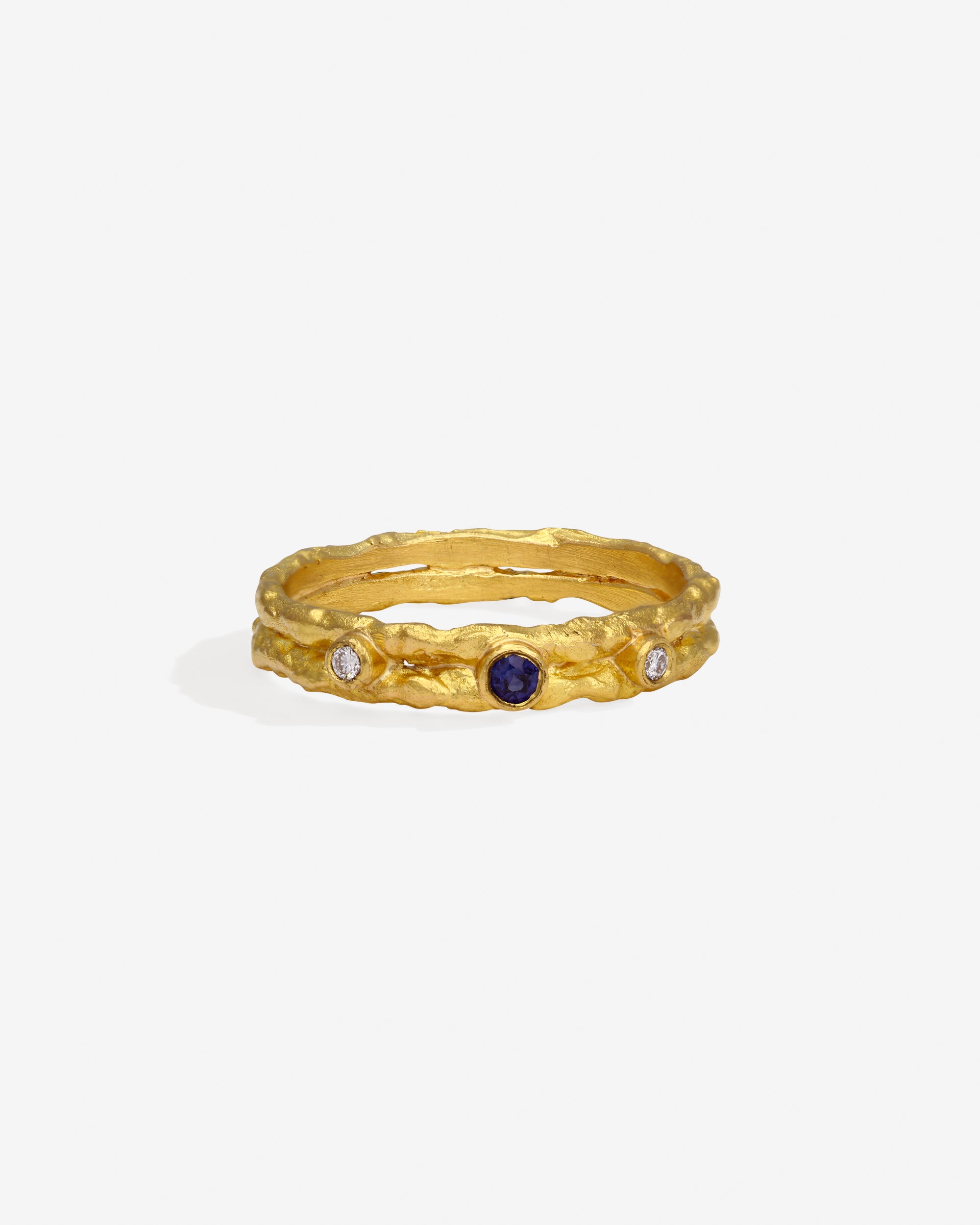 Dalia Ring Blue Sapphire Diamond Solid Gold