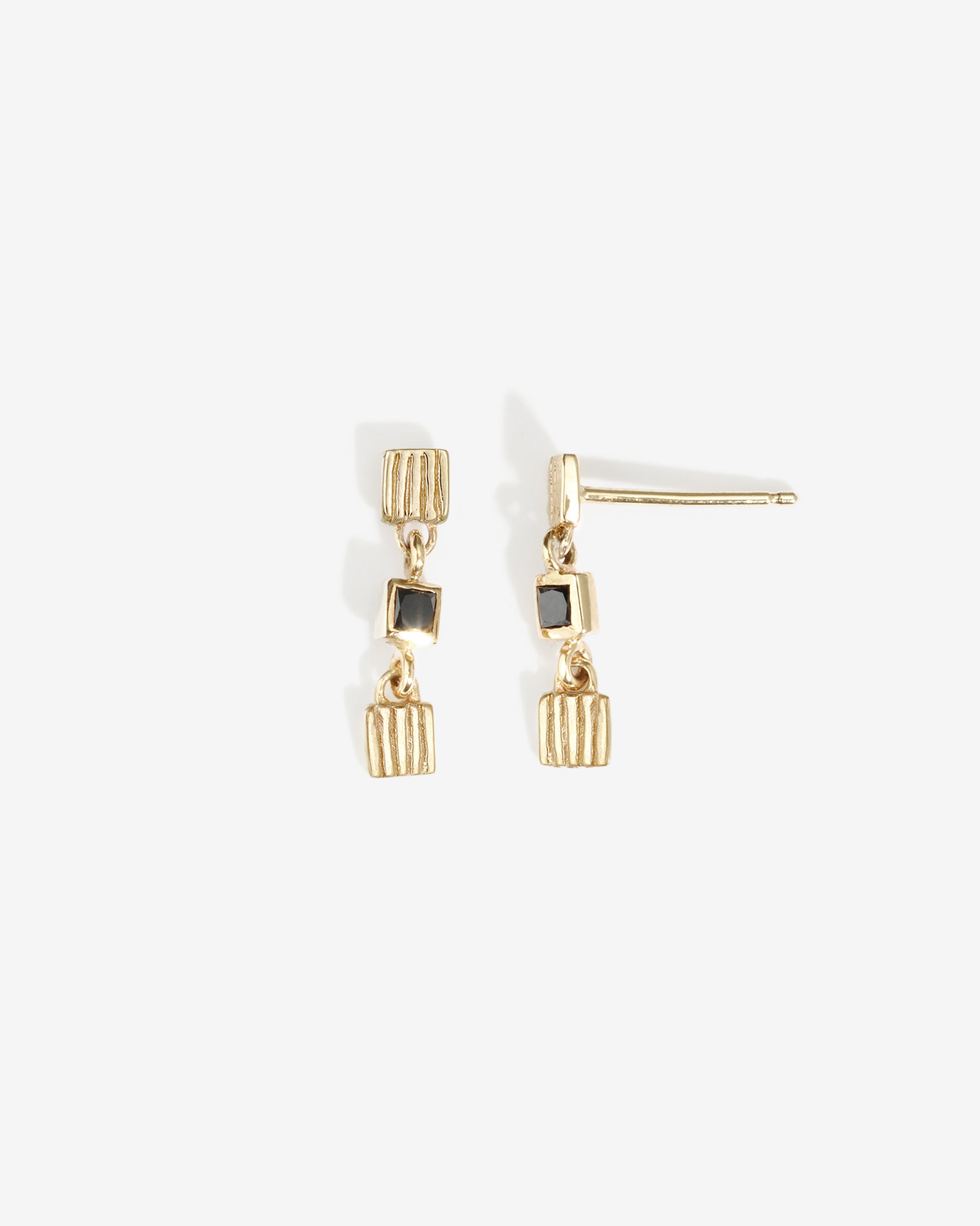 Dell Earrings Black Diamond Solid Gold