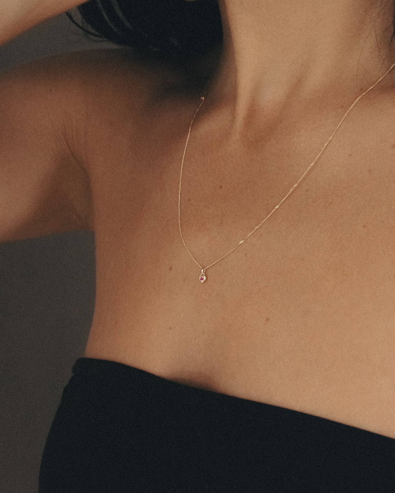 Eos Necklace Ruby Solid Gold