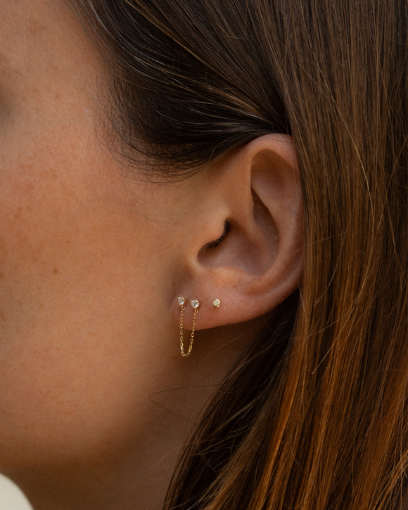 Vesper Single Cartilage Earring Diamond Solid Gold