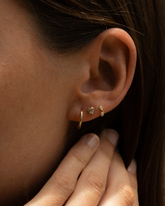 Vesper Drop Single Cartilage Earring Diamond Solid Gold