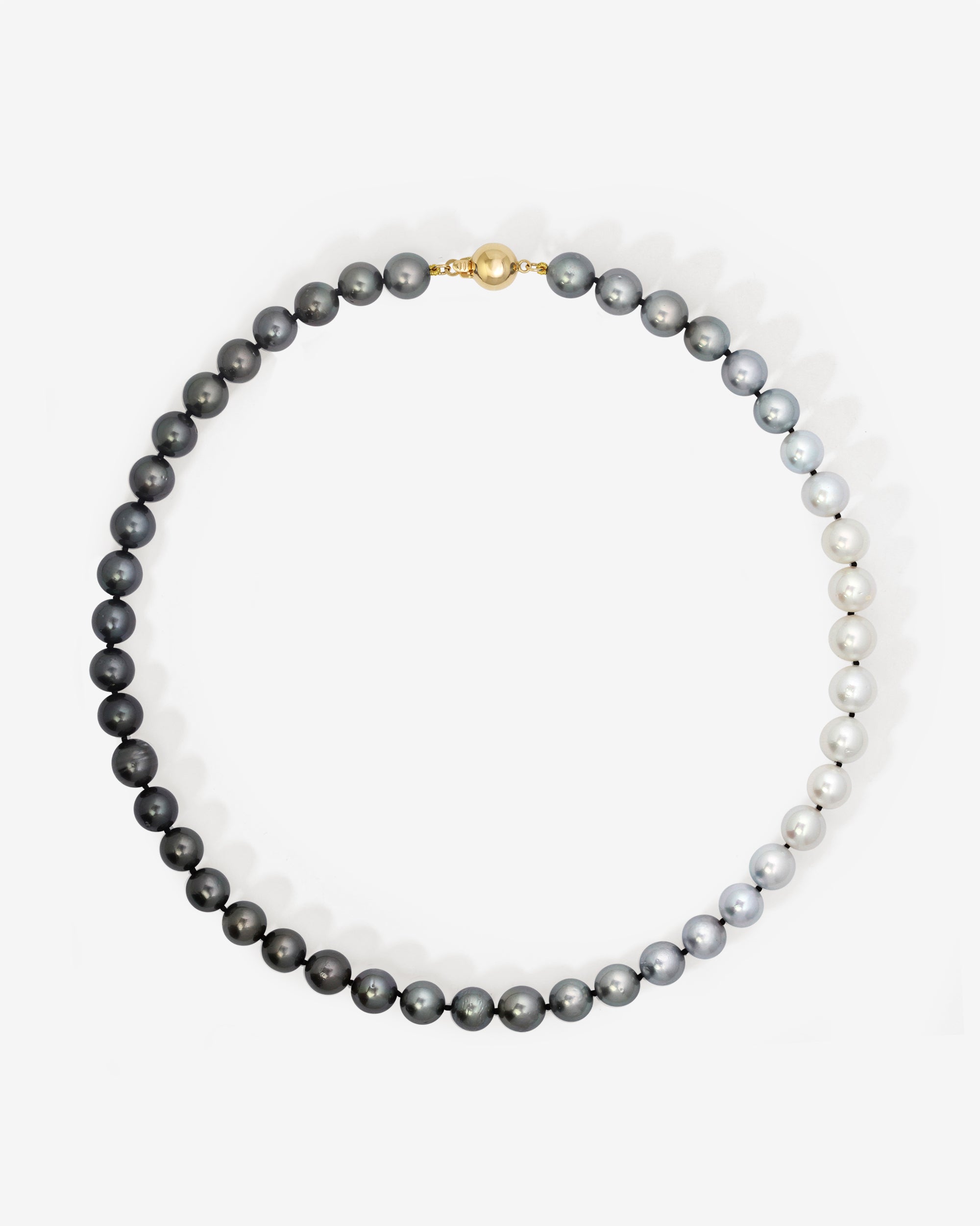 Eclipse Akoya and Tahitian Pearl Necklace Solid Gold