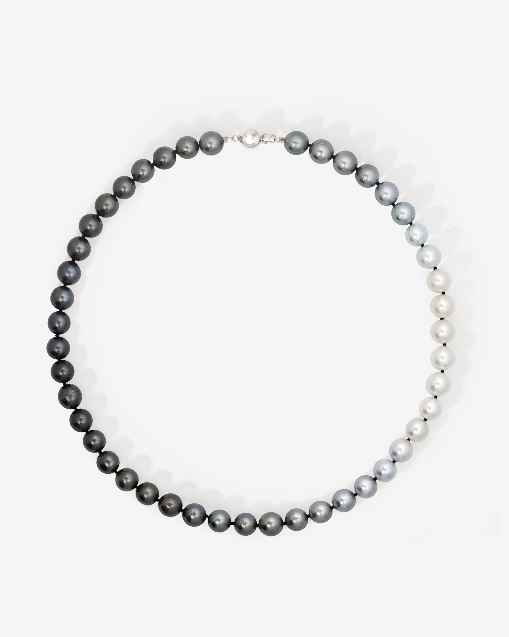 Eclipse Akoya and Tahitian Pearl Necklace White Gold