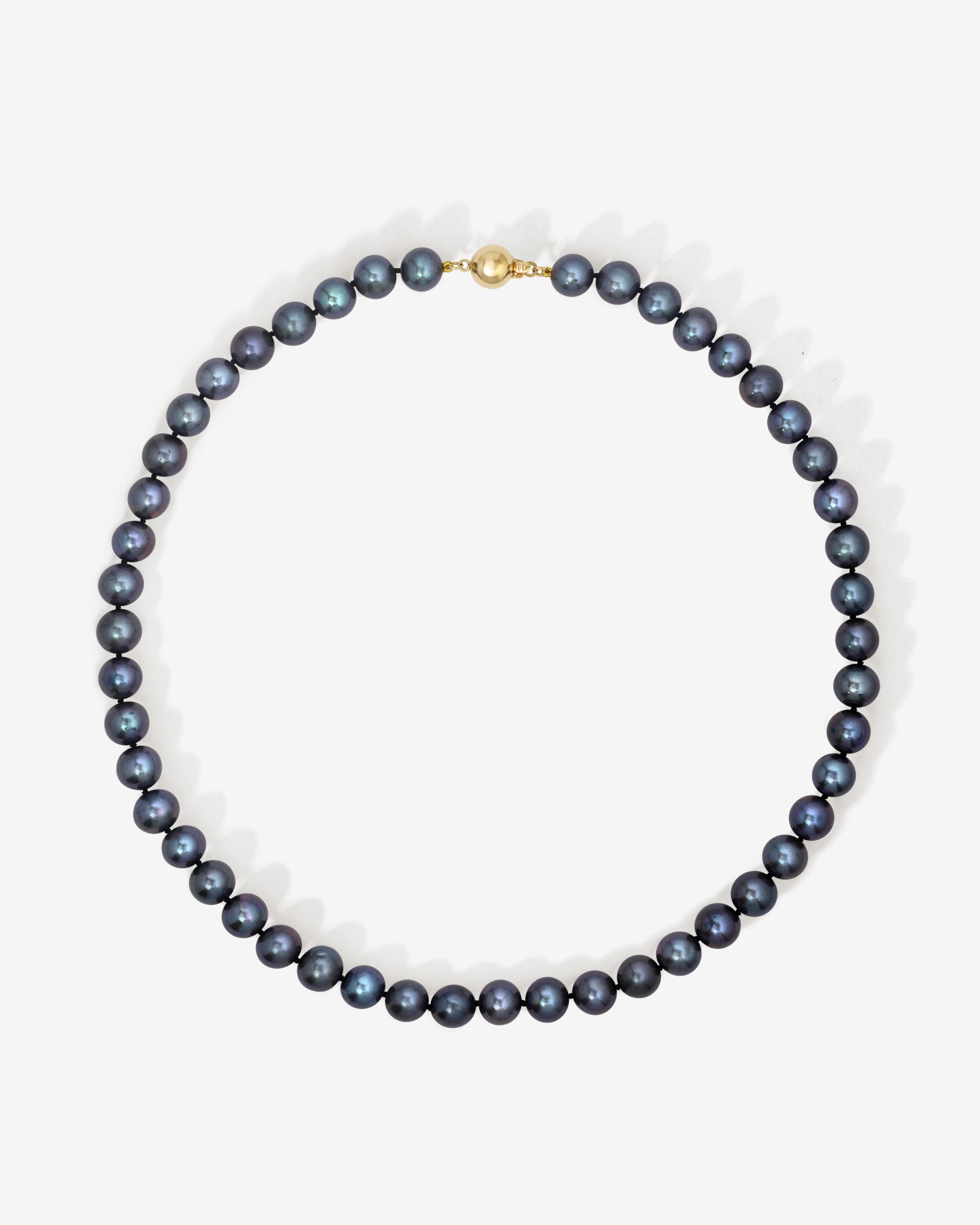 Eclipse Black Pearl Necklace Solid Gold