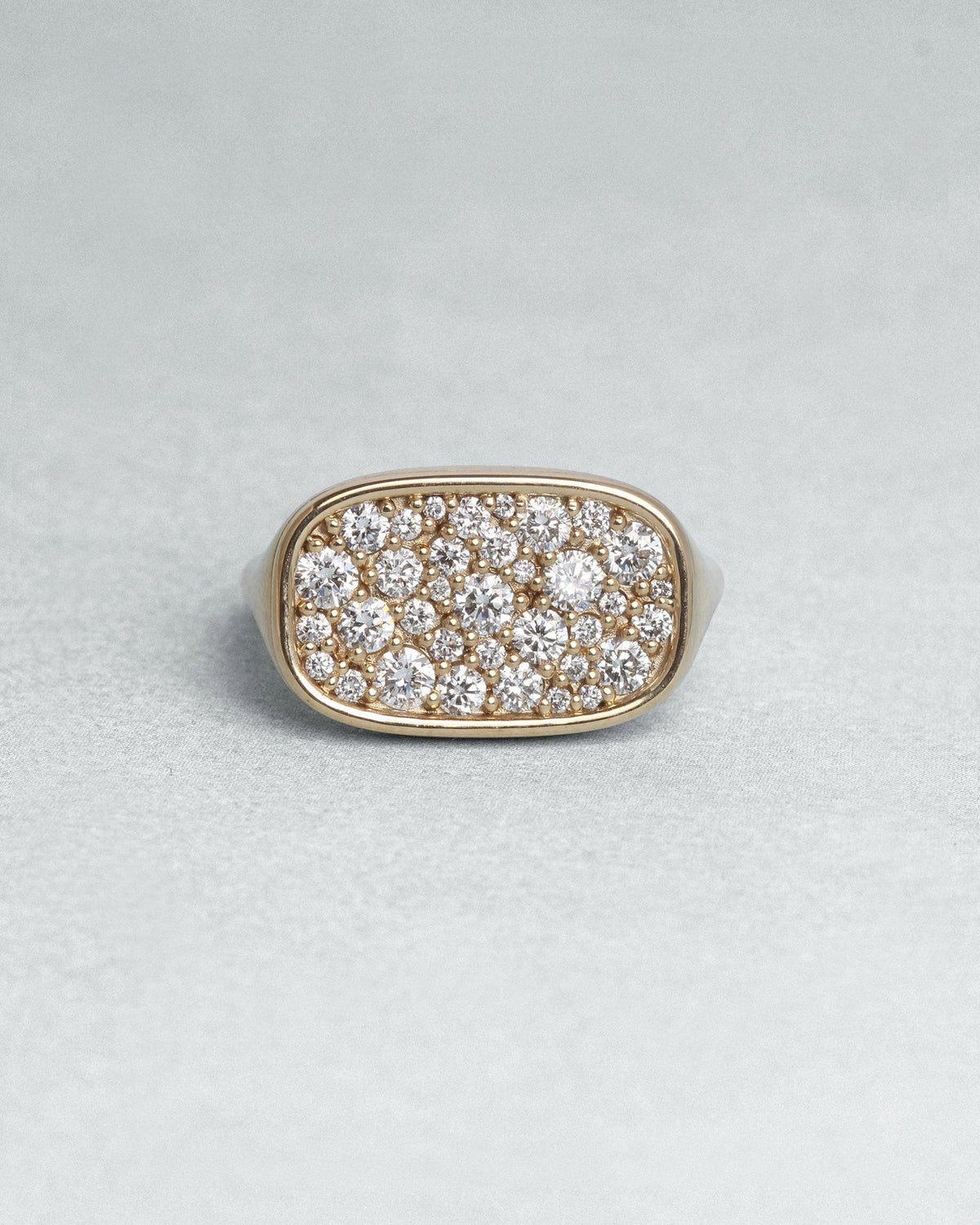 Elara Diamond Cluster Ring Solid Gold, flatlay