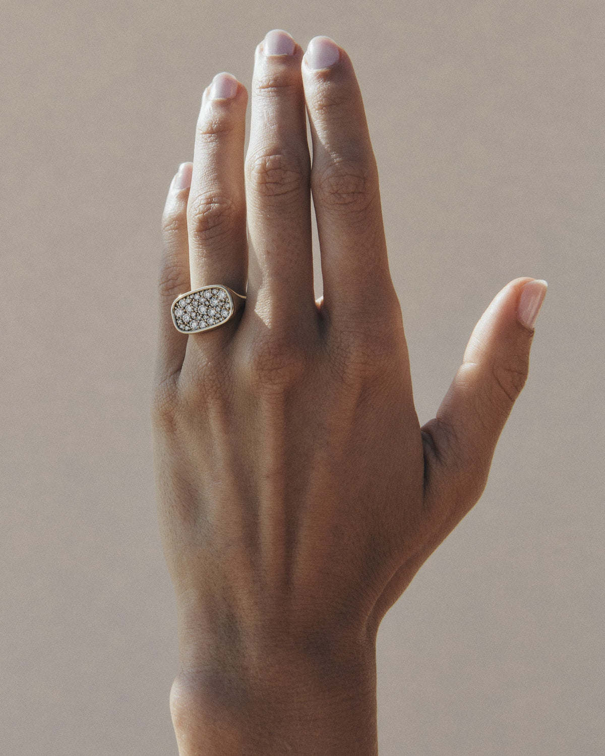 Elara Diamond Cluster Ring Solid Gold, worn on the hand