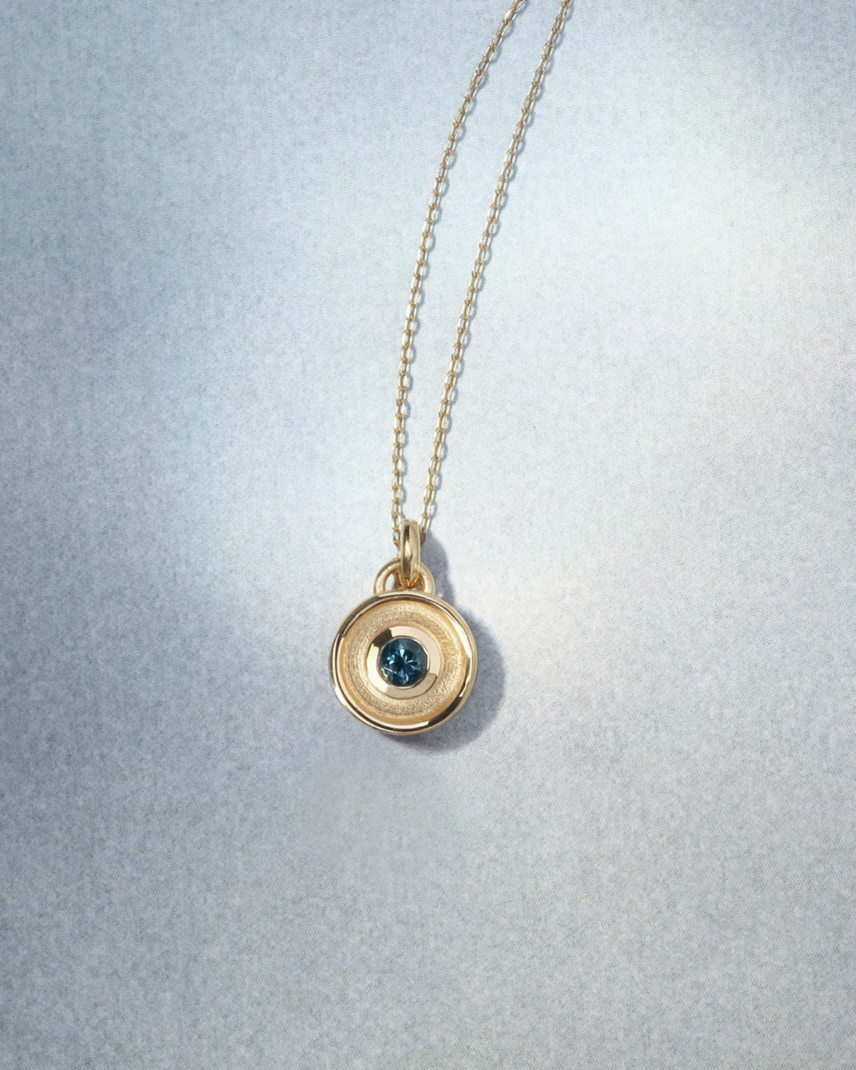 Element Water Topaz Necklace Solid Gold, flatlay