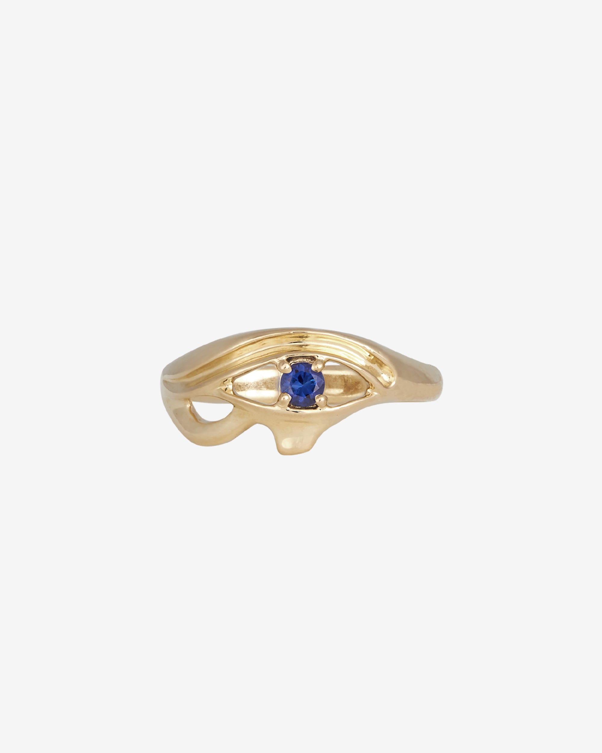 Eye of Ra Ring Blue Sapphire Solid Gold