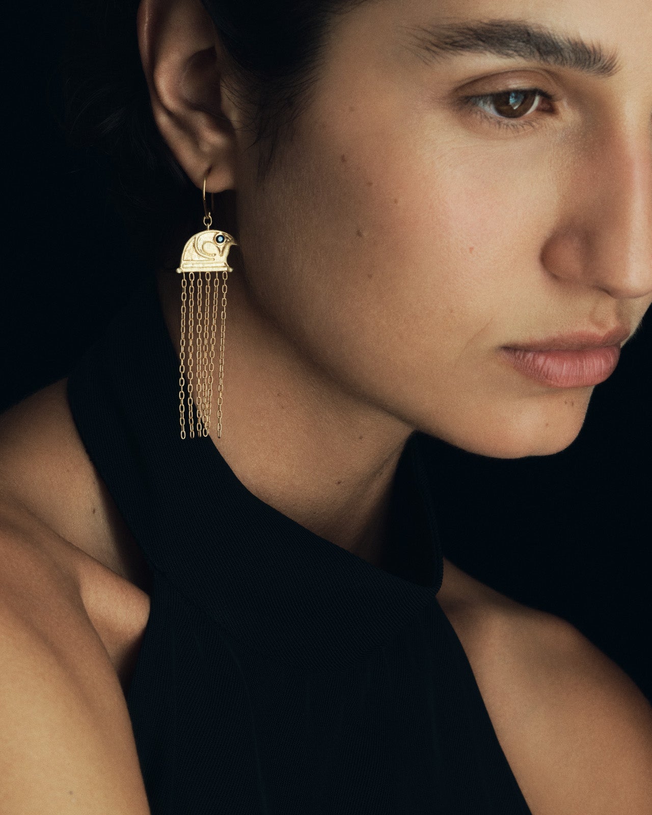 Falcon Earrings Gold Vermeil