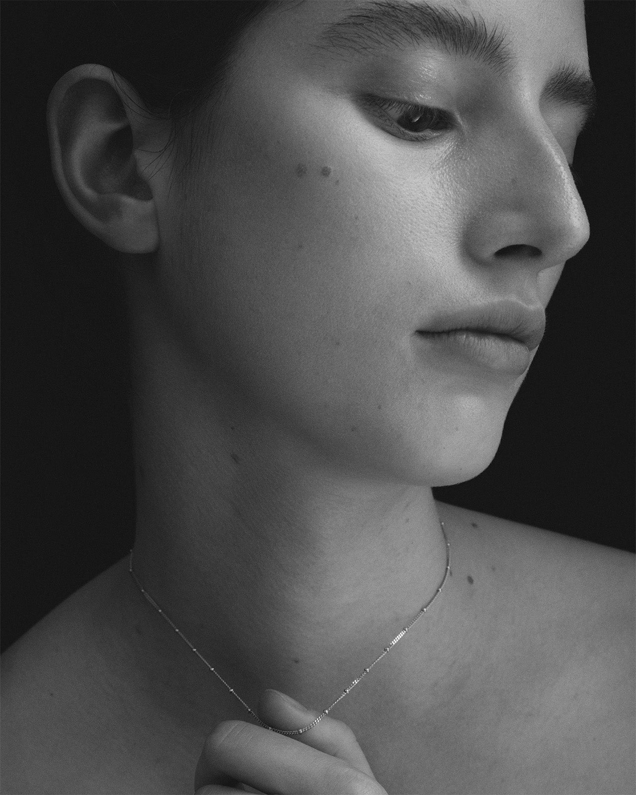 Fine Choker Chain Necklace Silver