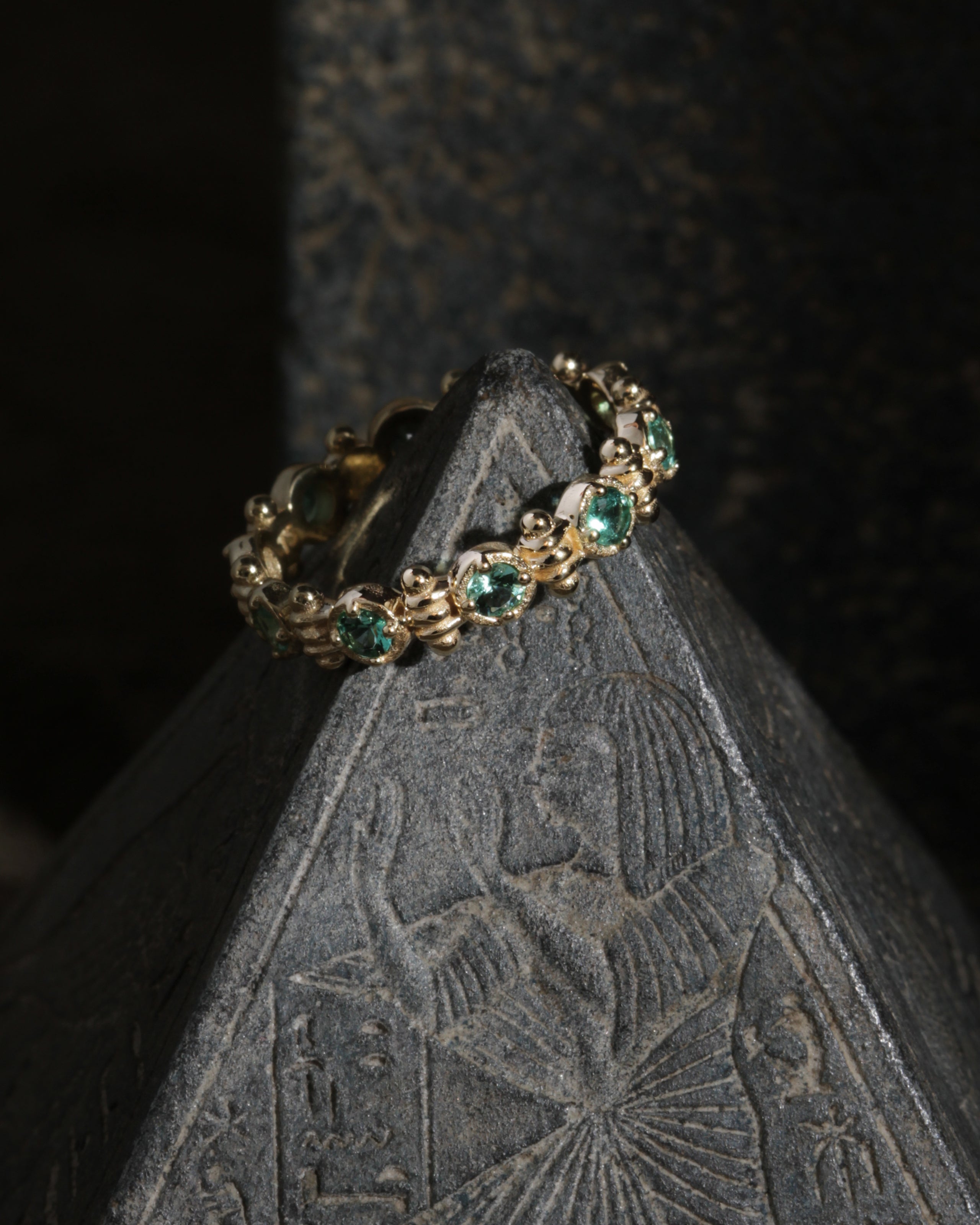Asteria Eternity Emerald Ring Solid Gold