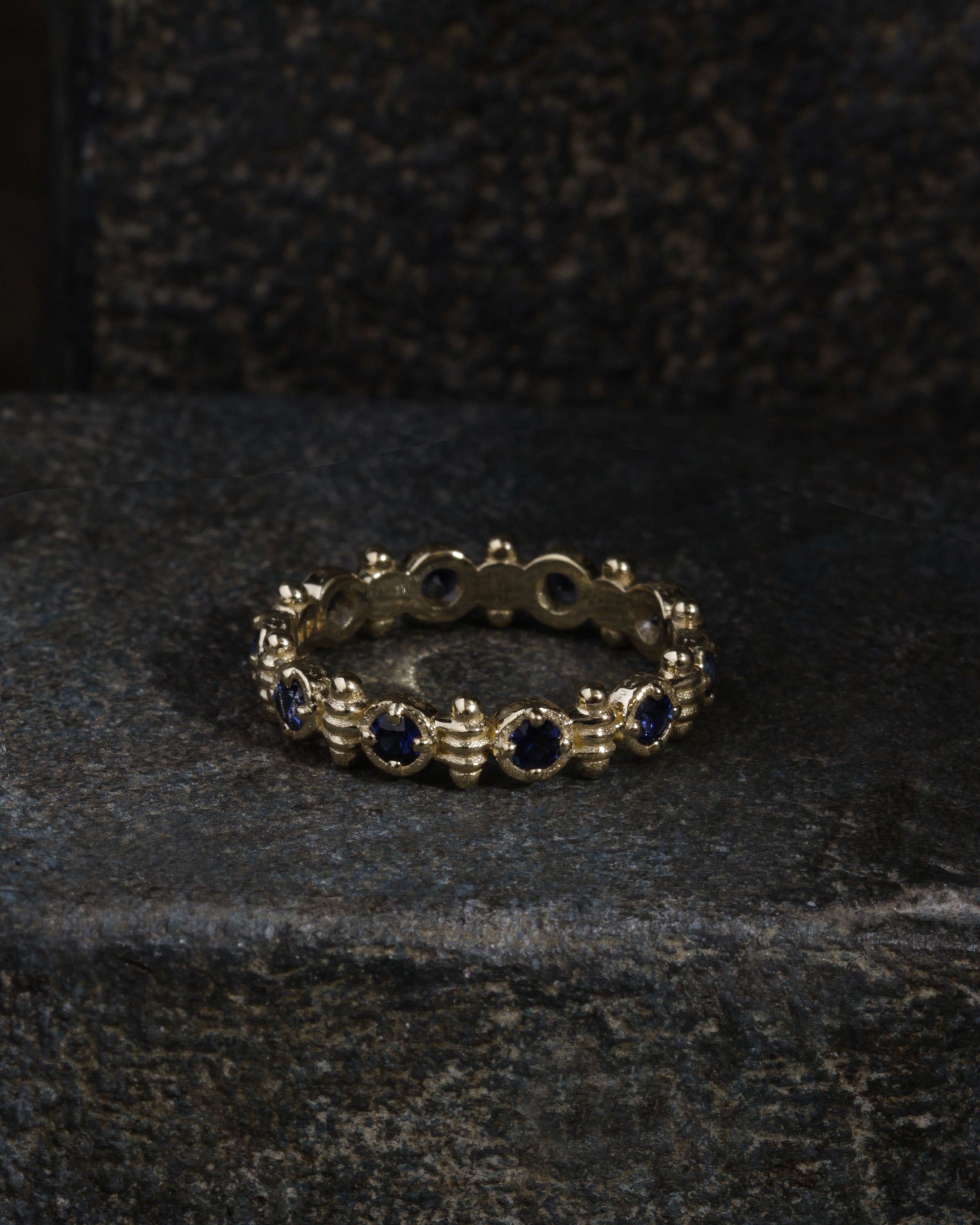 Asteria Eternity Ring Sapphire Solid Gold