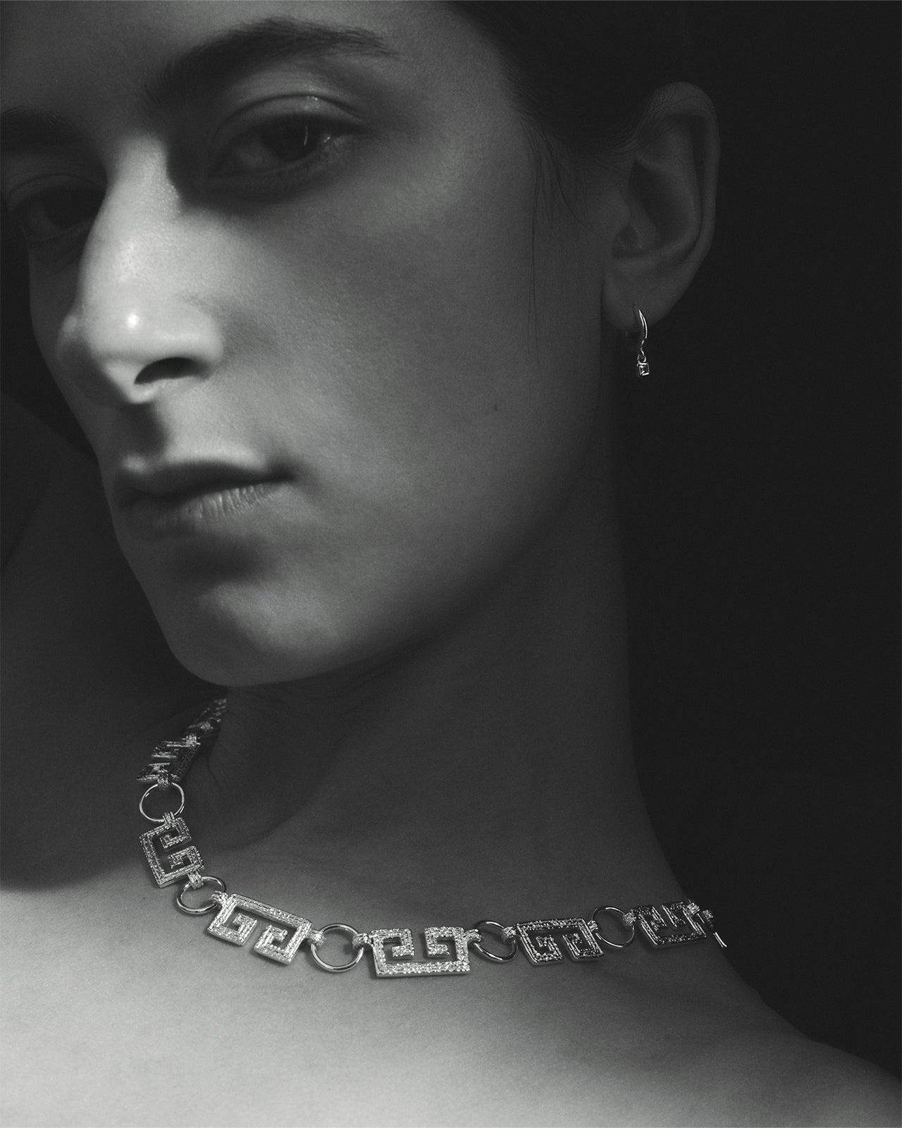 Greca Chain Necklace Silver