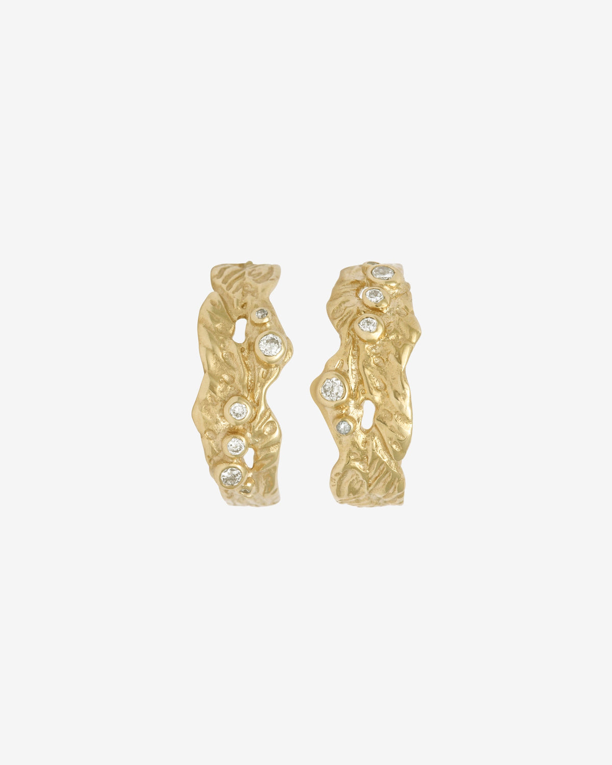 Gaia I Diamond Hoops Solid Gold, front view