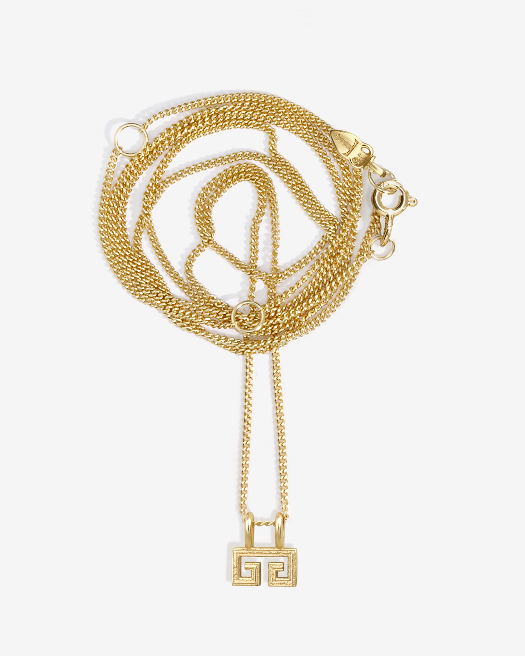 Greek Key Necklace Solid Gold