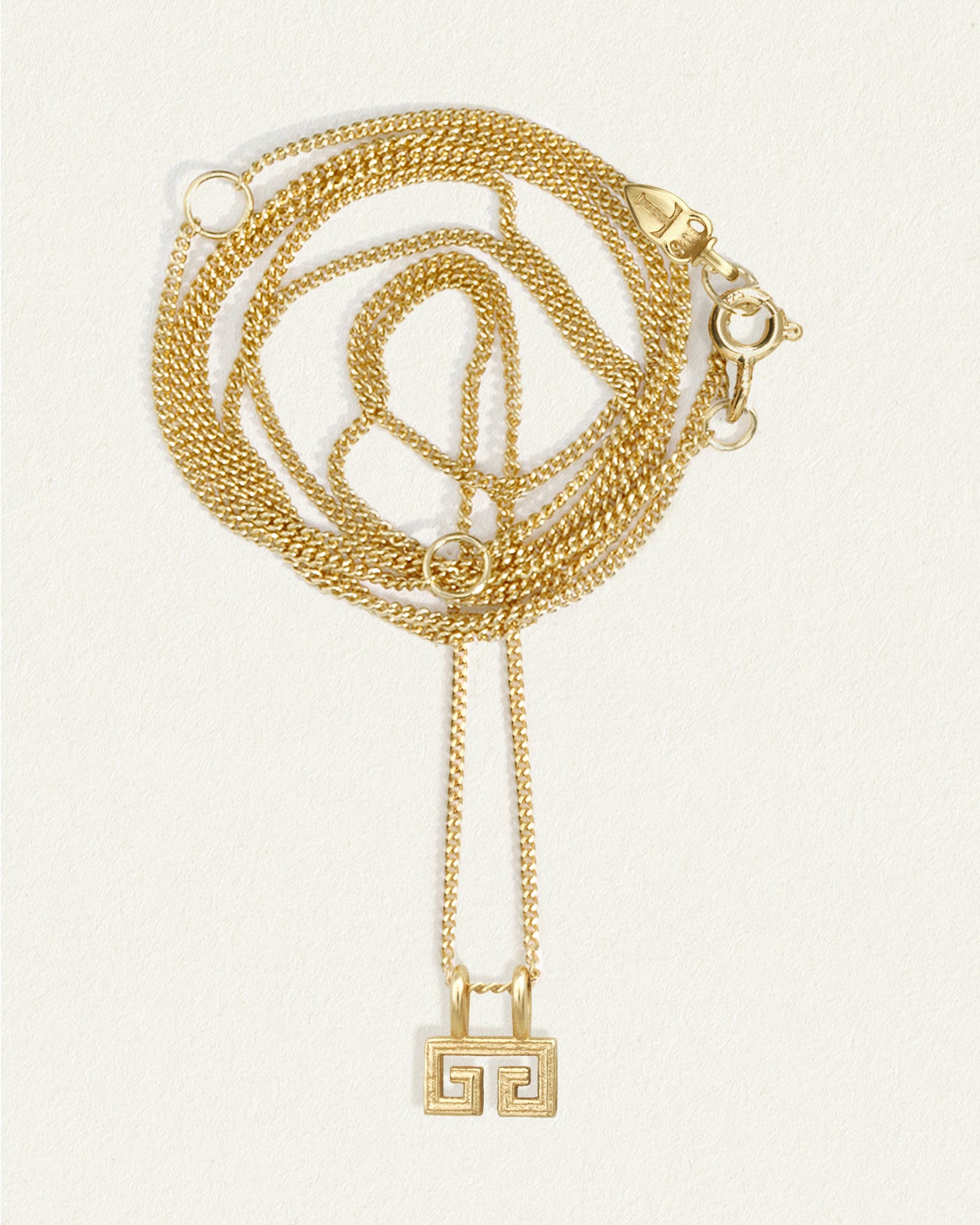 Gold Greek Key Meander Brick Necklace | Hellenic Art