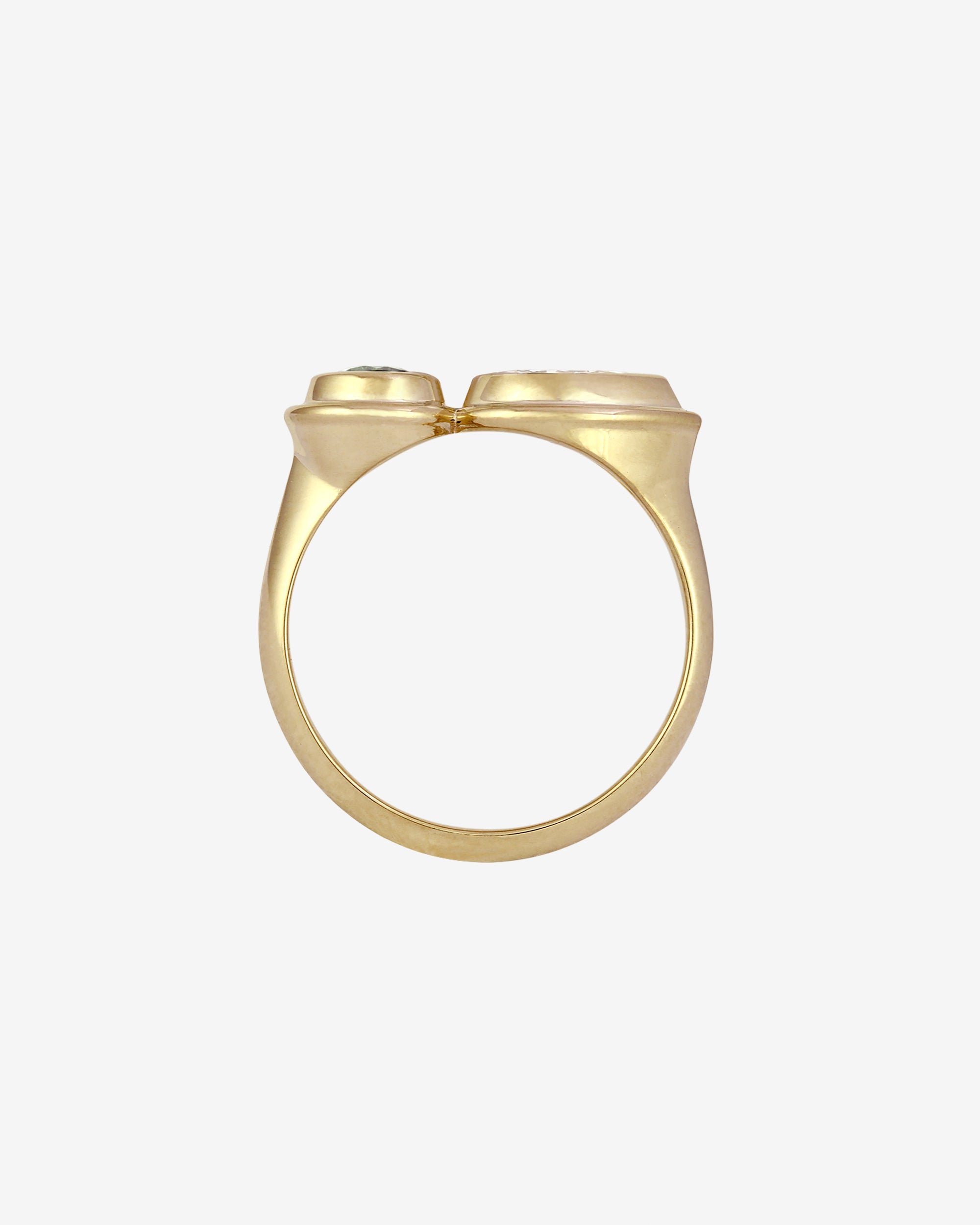 Hara Ring Moldavite Diamond Solid Gold