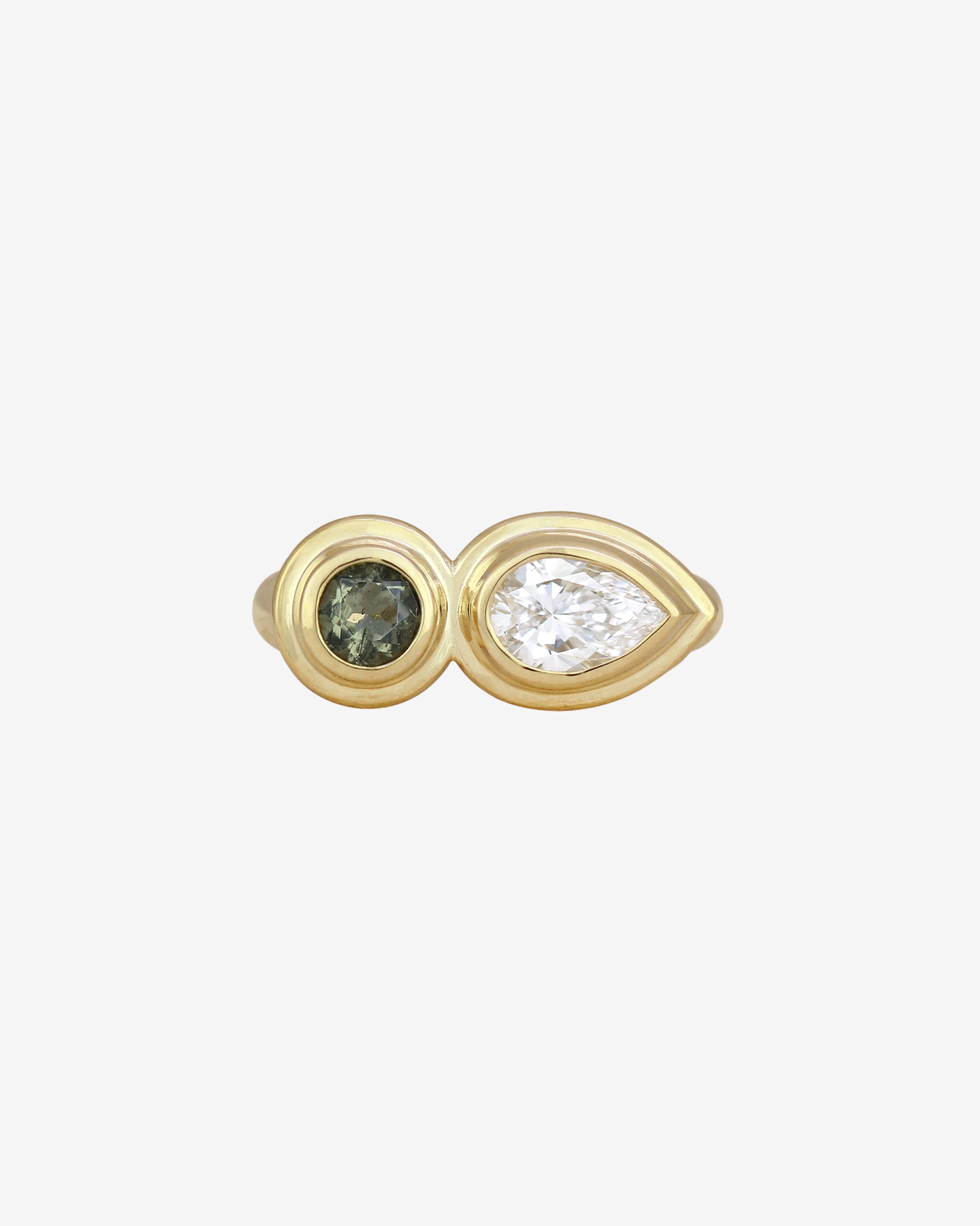 Hara Ring Moldavite Diamond Solid Gold