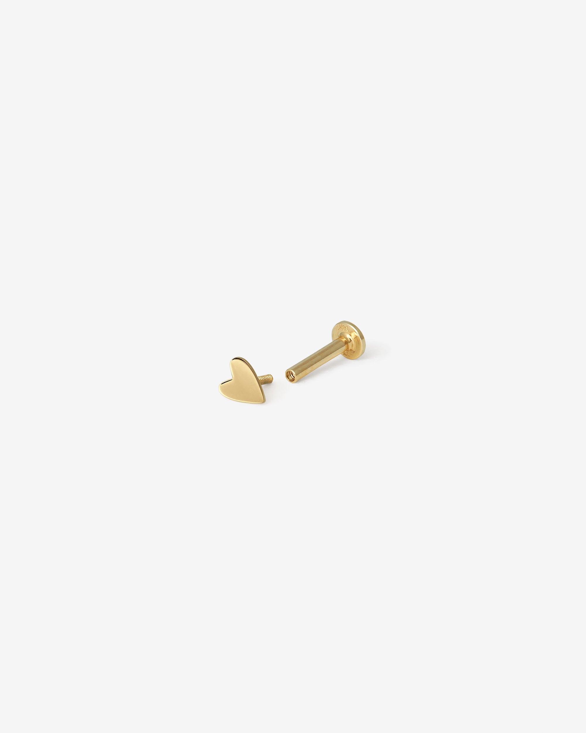 Heart Single Cartilage Earring Solid Gold