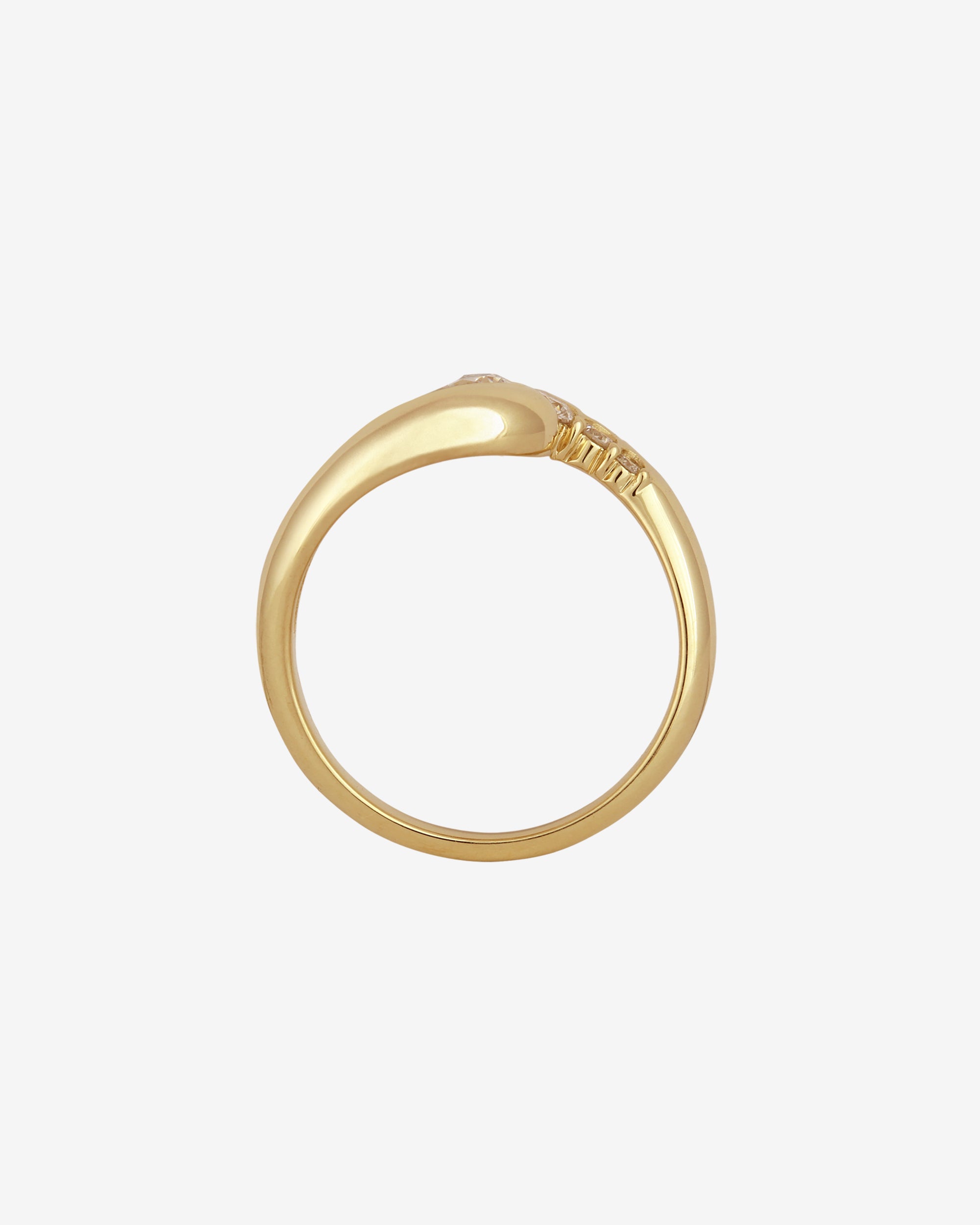 Helix Ring Diamond Solid Gold