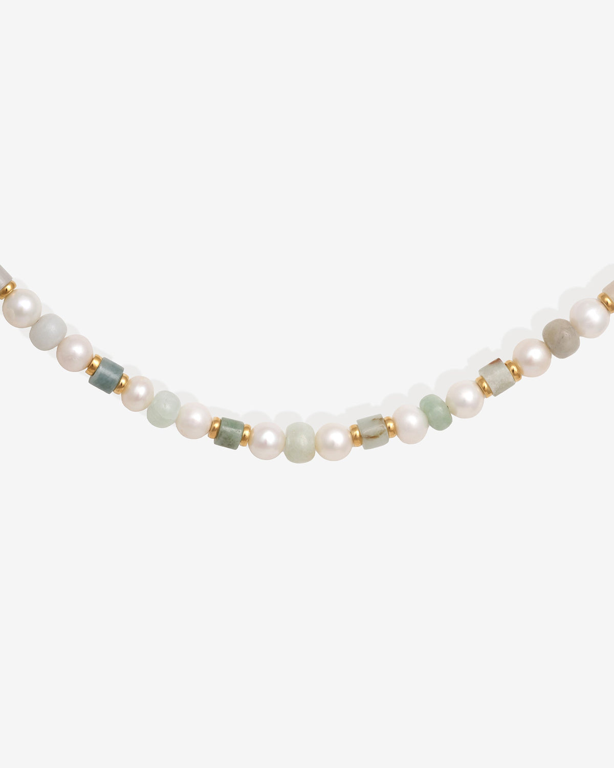 Hydra Necklace Gold Vermeil set with jade and pearl