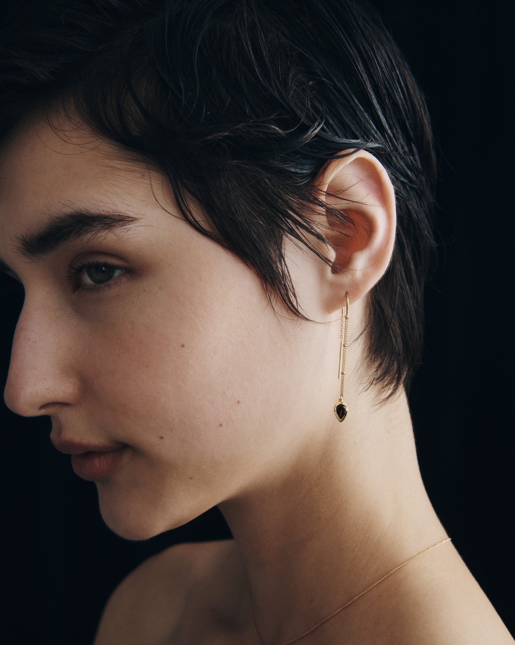Ignis Earrings Gold Vermeil, worn