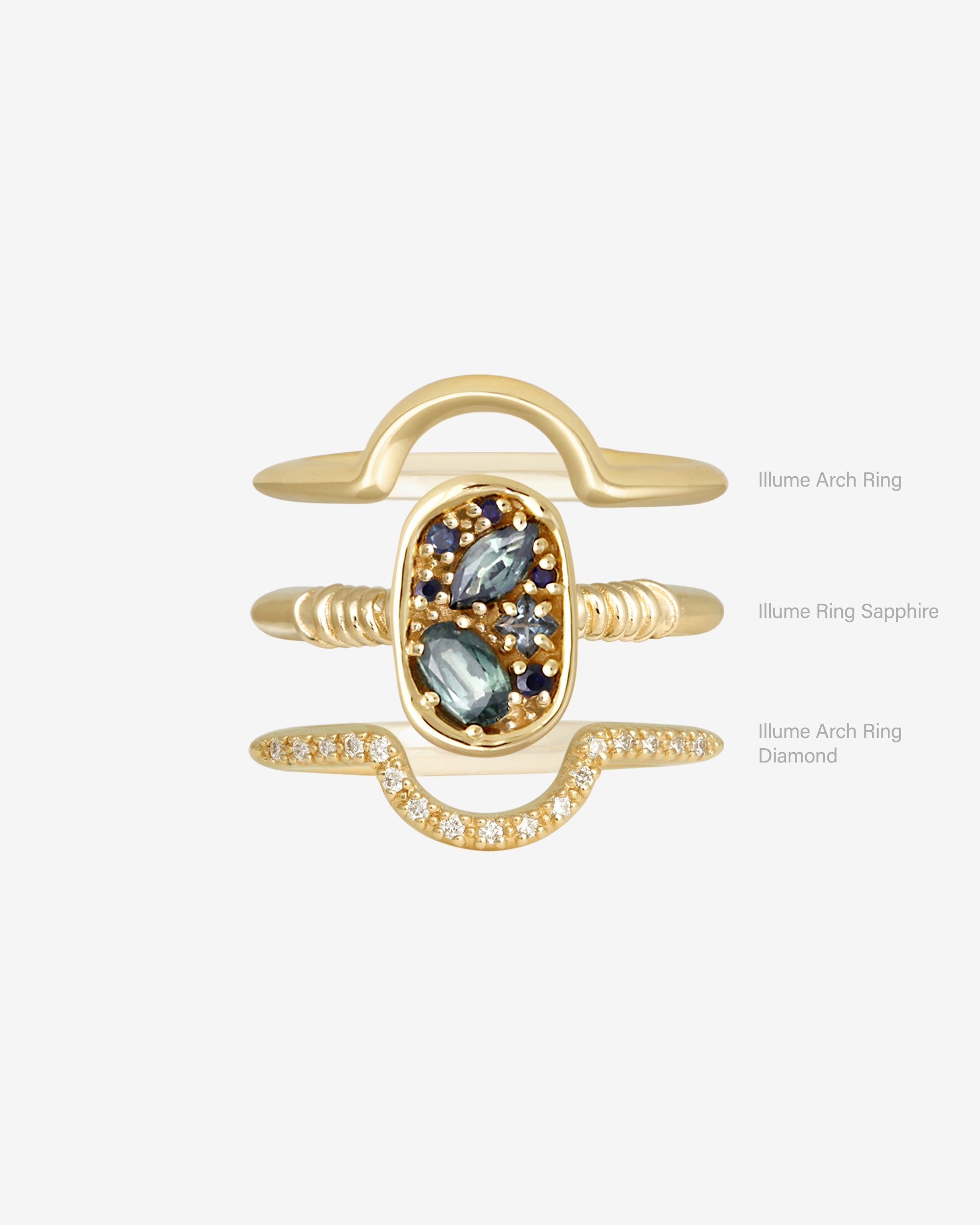 Illume Ring Teal Sapphire Solid Gold