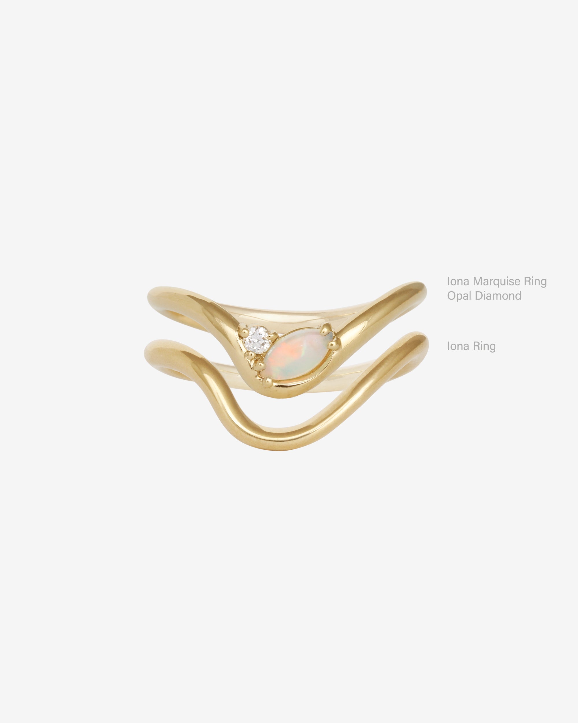 Iona Marquise Ring Opal Diamond Solid Gold