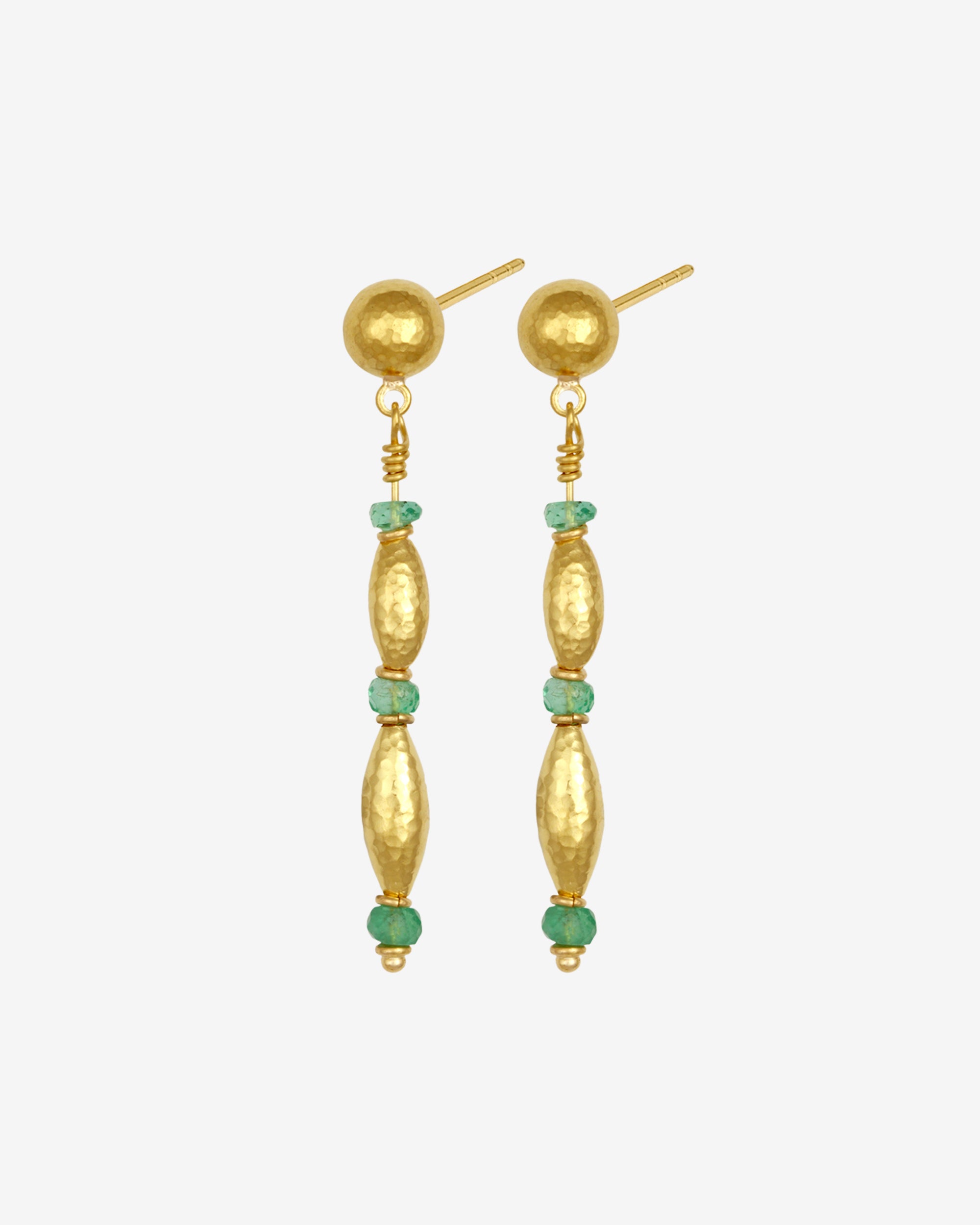 Ionia Earrings Emerald Solid Gold