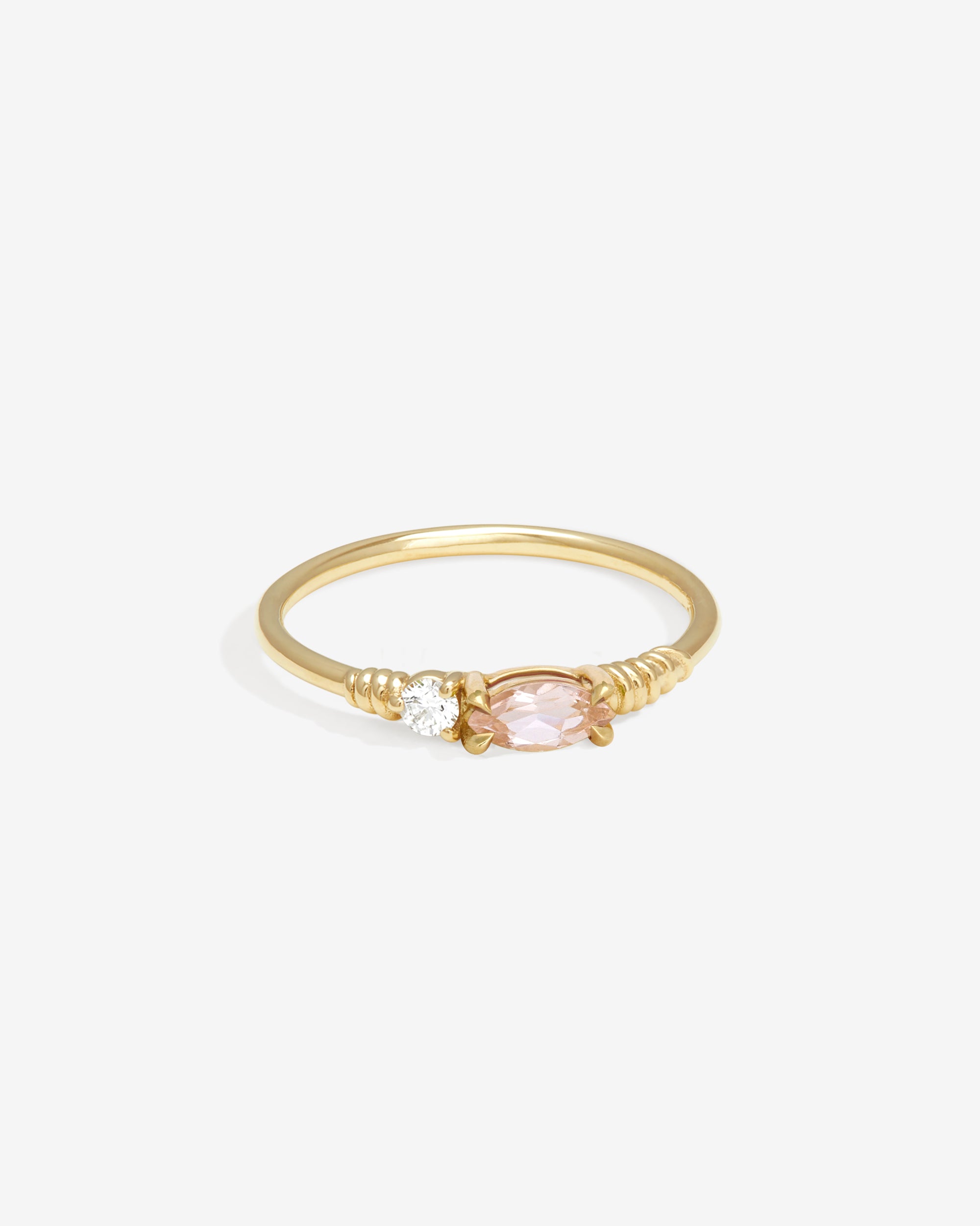 Jasmine Ring Morganite Diamond Solid Gold
