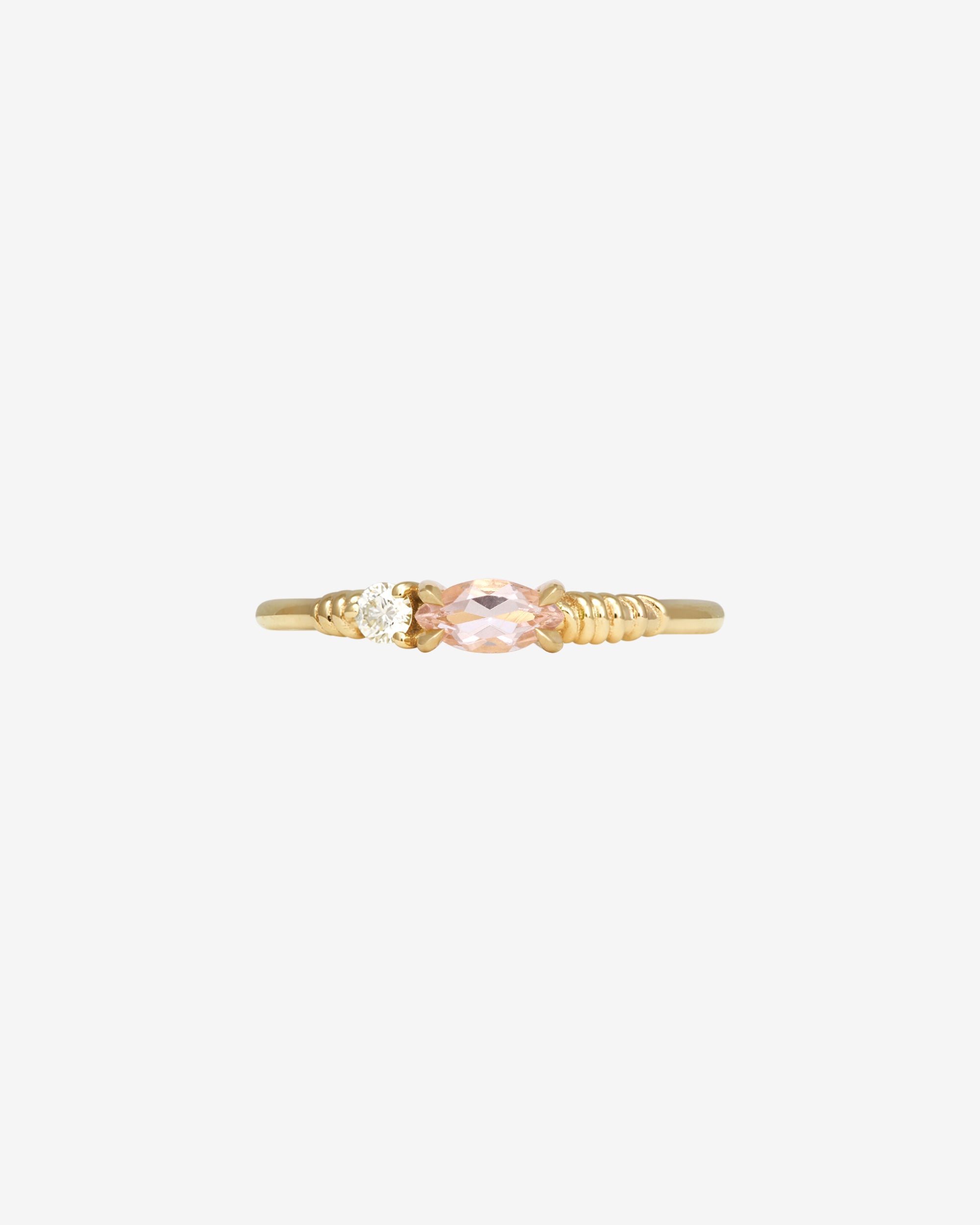 Jasmine Ring Morganite Diamond Solid Gold