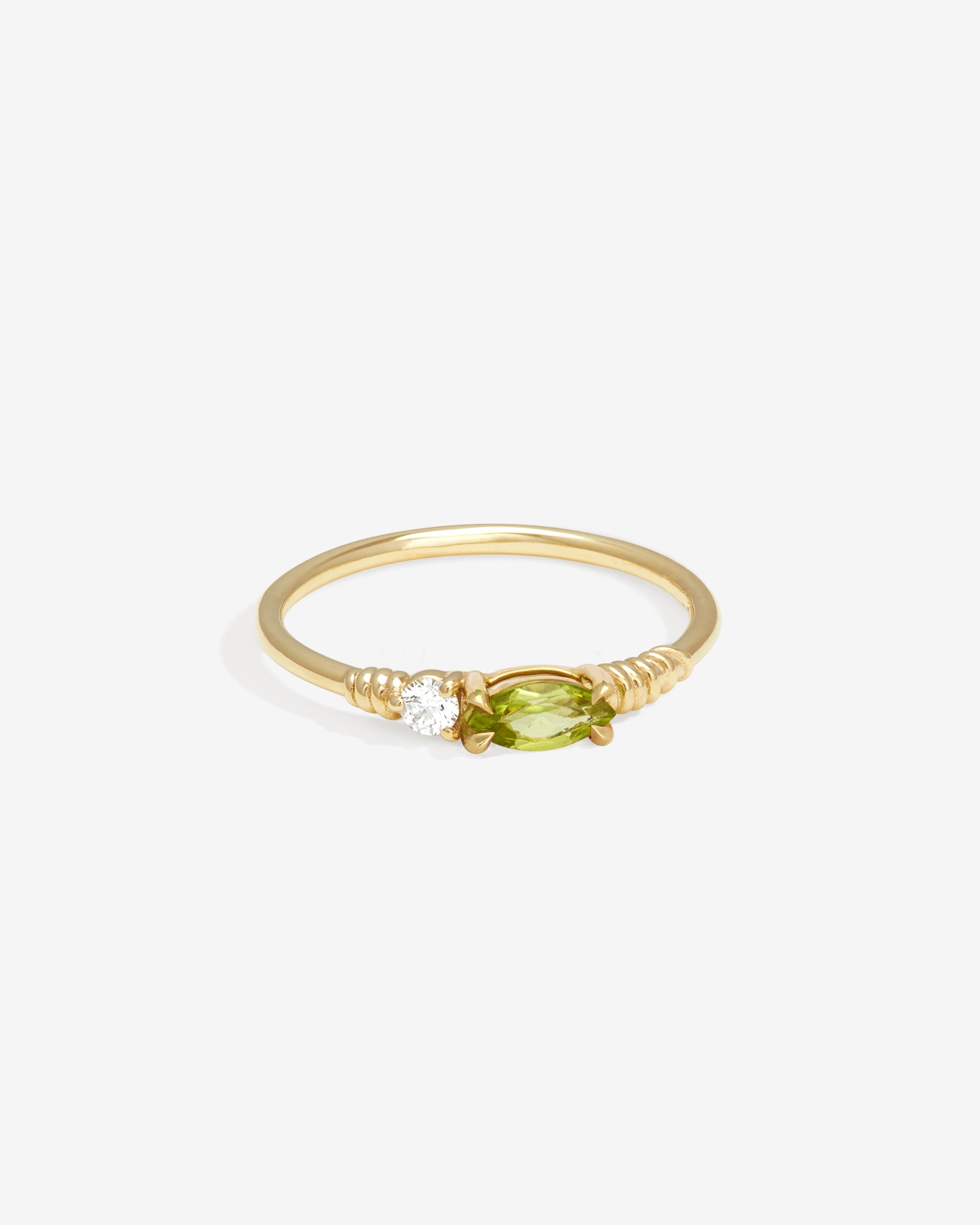 Jasmine Ring Peridot Diamond Solid Gold